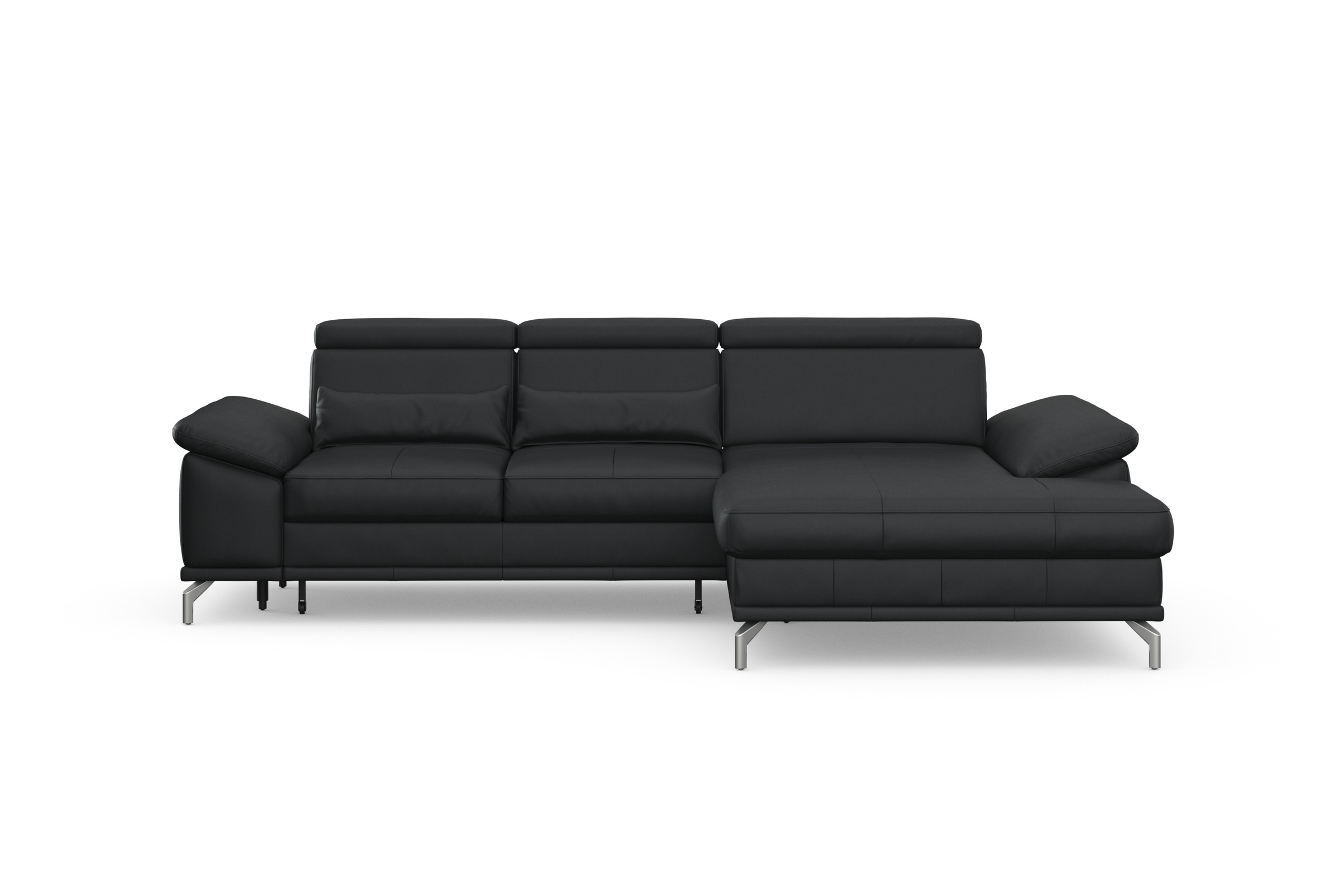 sit&more Ecksofa »Cabrio L-Form, mit Sitztiefenverstellung, Arm- und Kopfteilverstellung«, 2 Nierenkissen, Federkern, optional Bettfunktion und Stauraum