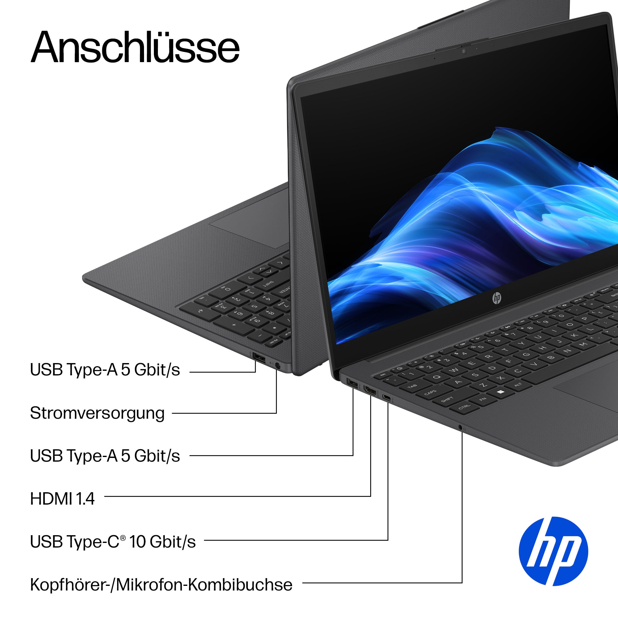 HP Notebook »15-fd0220ngx« 39,6 cm / 15,6 ″ Intel N-Reihe Intel Graphics 128 GB UFS Festplatte