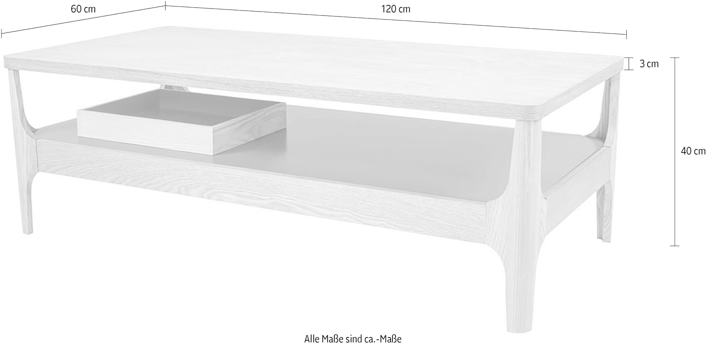 Kayoom Couchtisch »Kaffeetisch Addison, Couchtisch, offenes, ausgefallenes Design«, (1 St.), Ausgefallenes Design, Tischbeine aus Massivholz, aus robustem Material