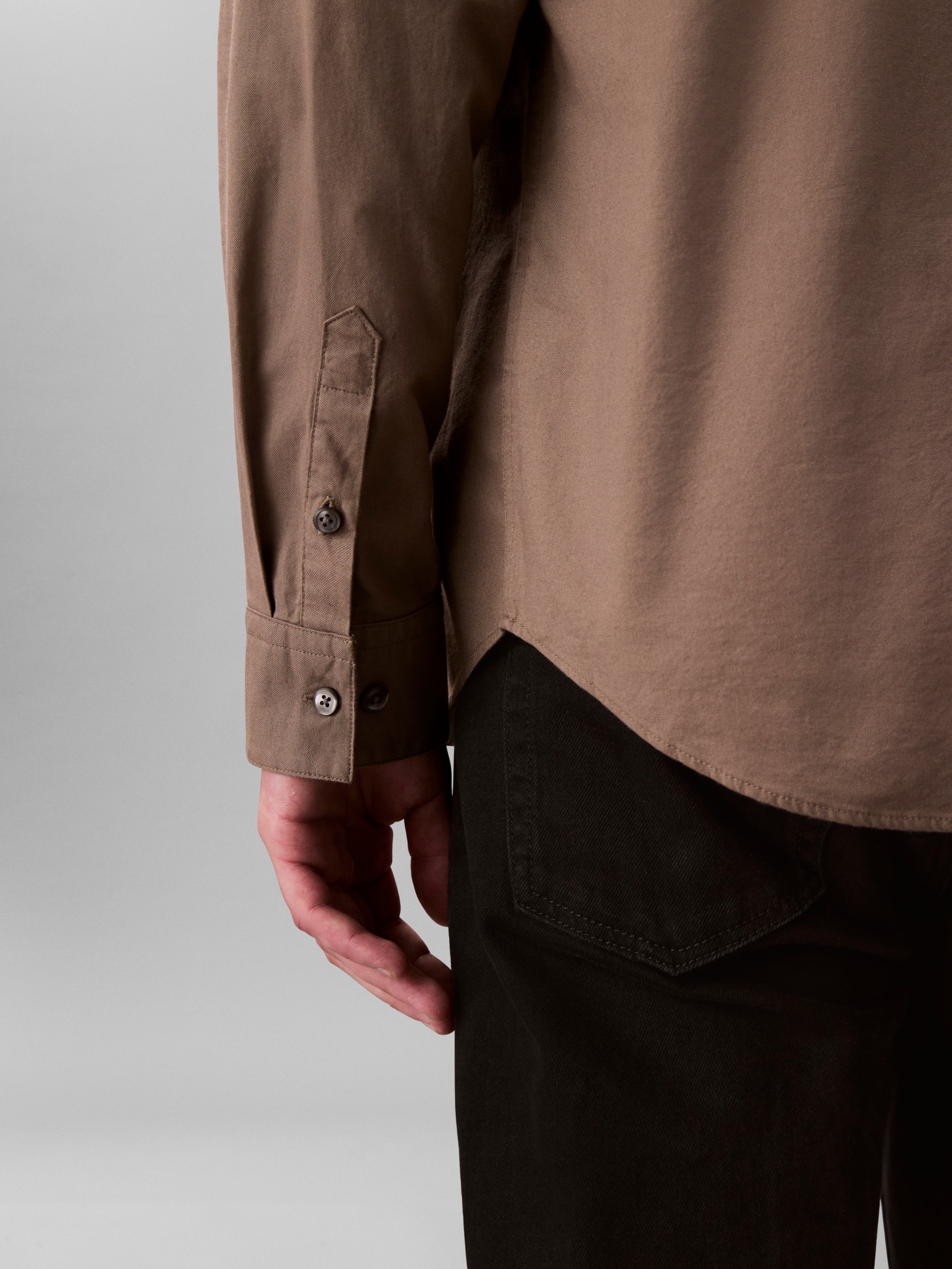 Calvin Klein Jeans Langarmhemd Button-Down-Kragen, Baumwoll-Stretch