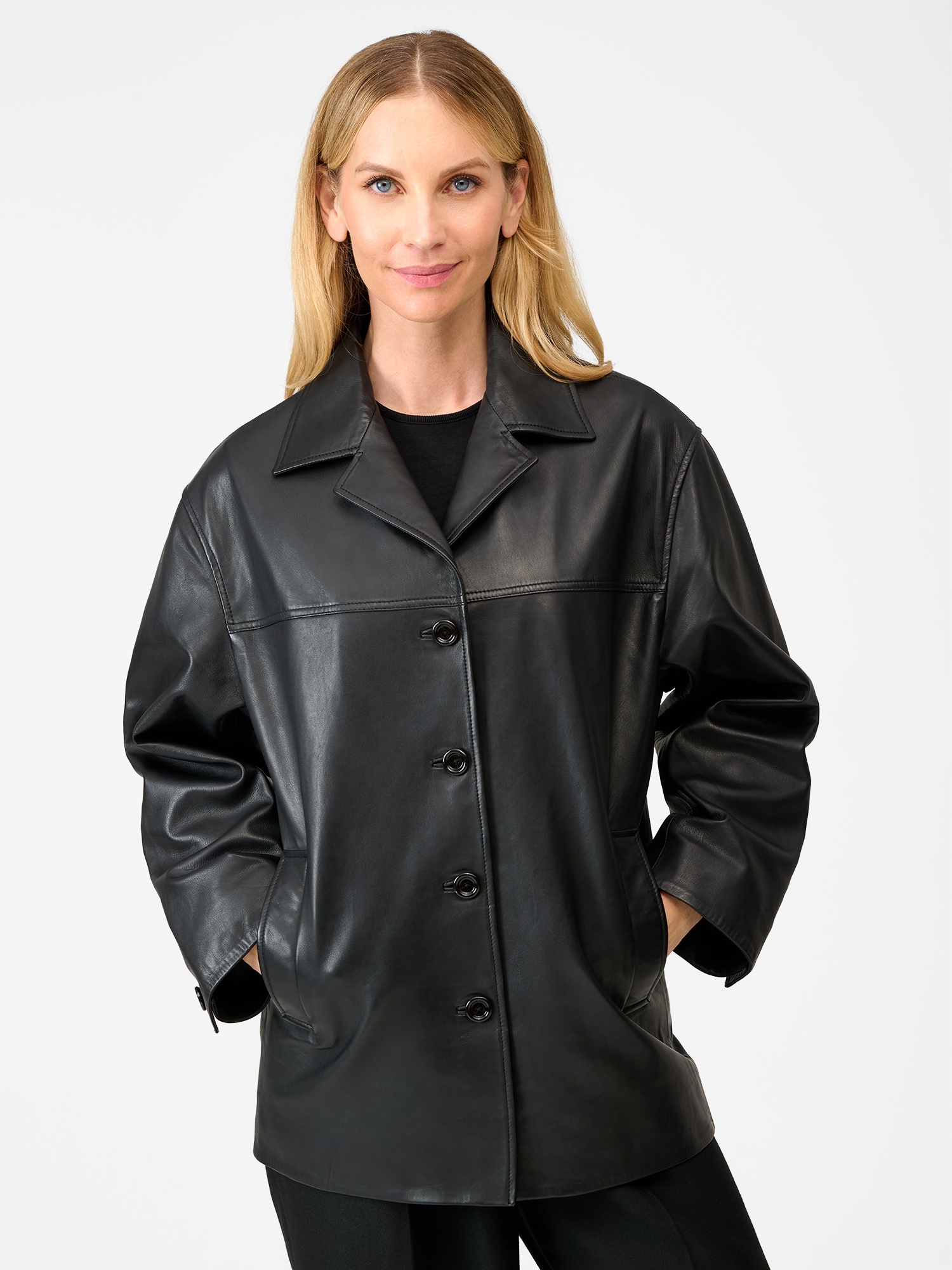 RICANO Lederjacke »Lederjacke Beatrice« ohne Kapuze Handgefertigt aus echtem Leder