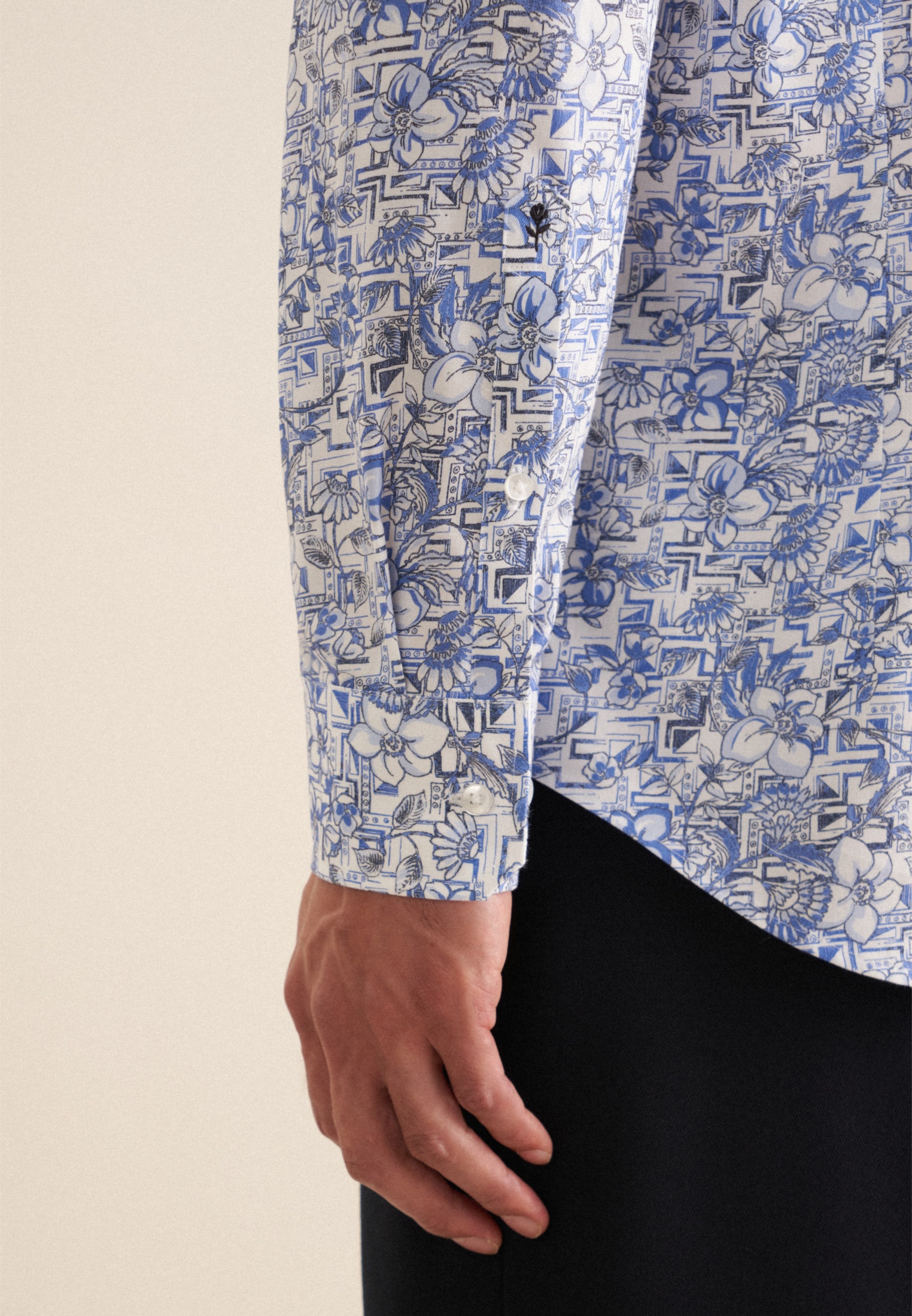 seidensticker Businesshemd »Slim«, Slim Langarm Kentkragen Floral