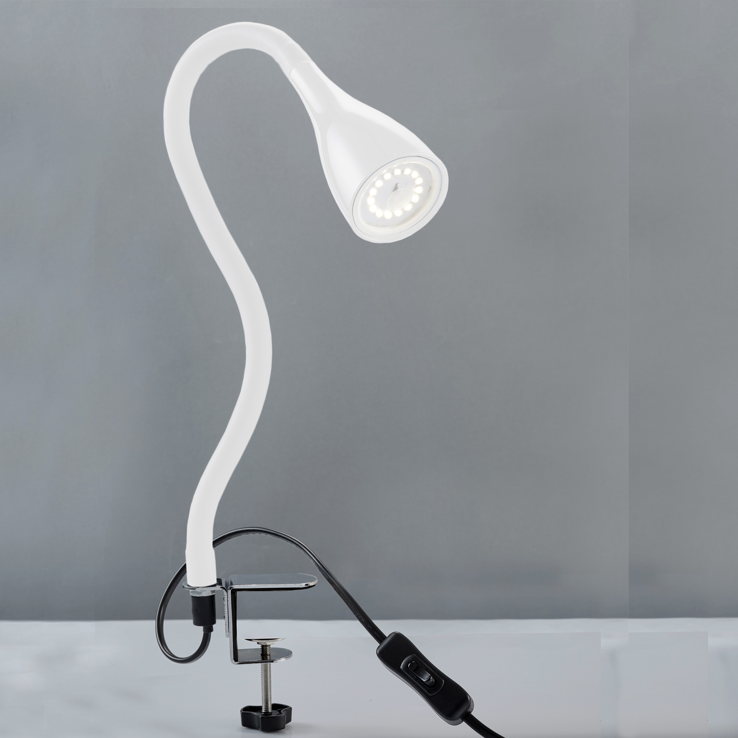 B.K.Licht LED Klemmleuchte »Sirius«, 1 flammig, Leuchtmittel GU10   Leuchtmittel wechselbar, LED Tischleuchte dimmbar Schreibtisch Büroleuchte Nachttisch-Lampe