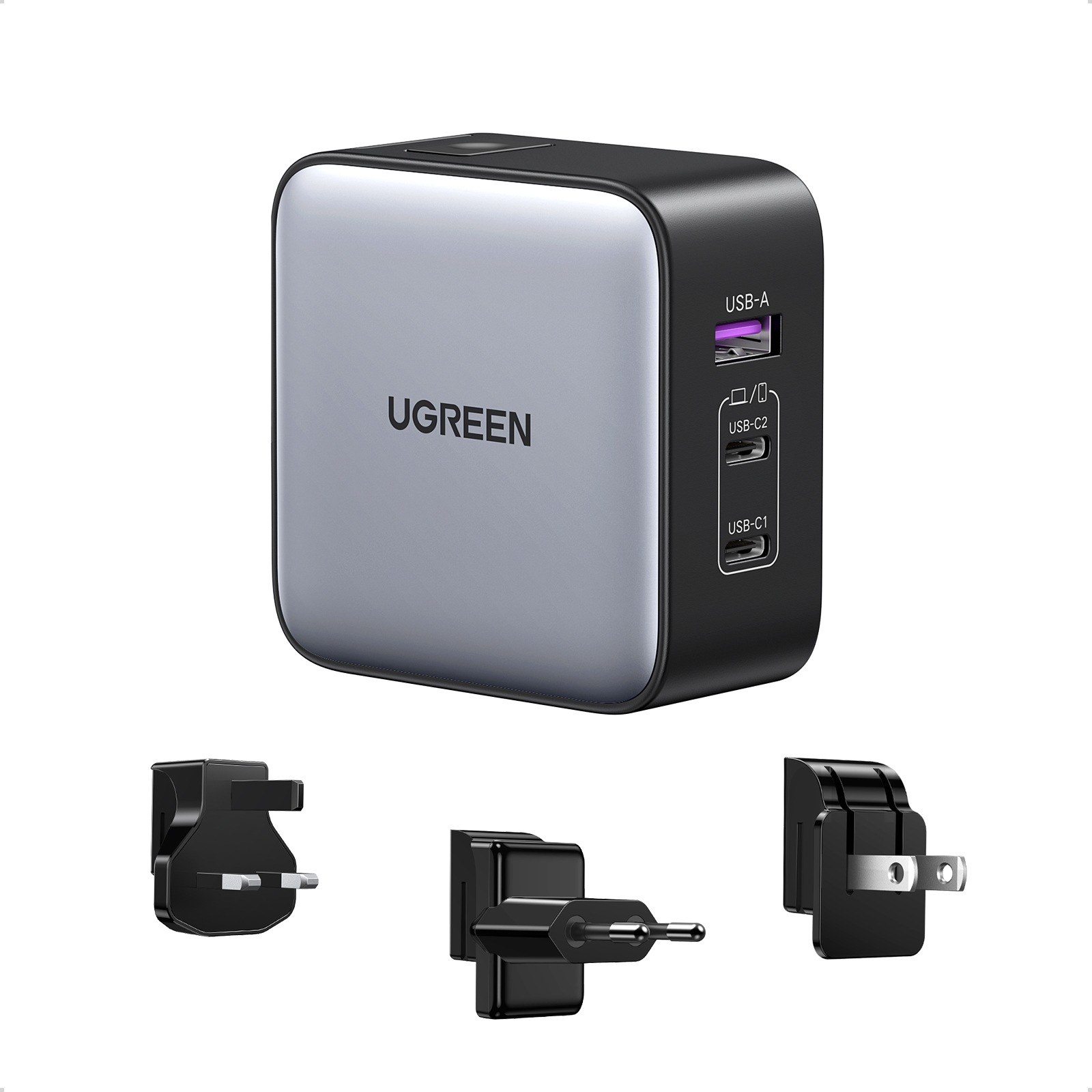 UGREEN Schnelllade-Gerät »USB-A+2*USB-C 65W GaN Worldwide Travel Fast Charger CD296«