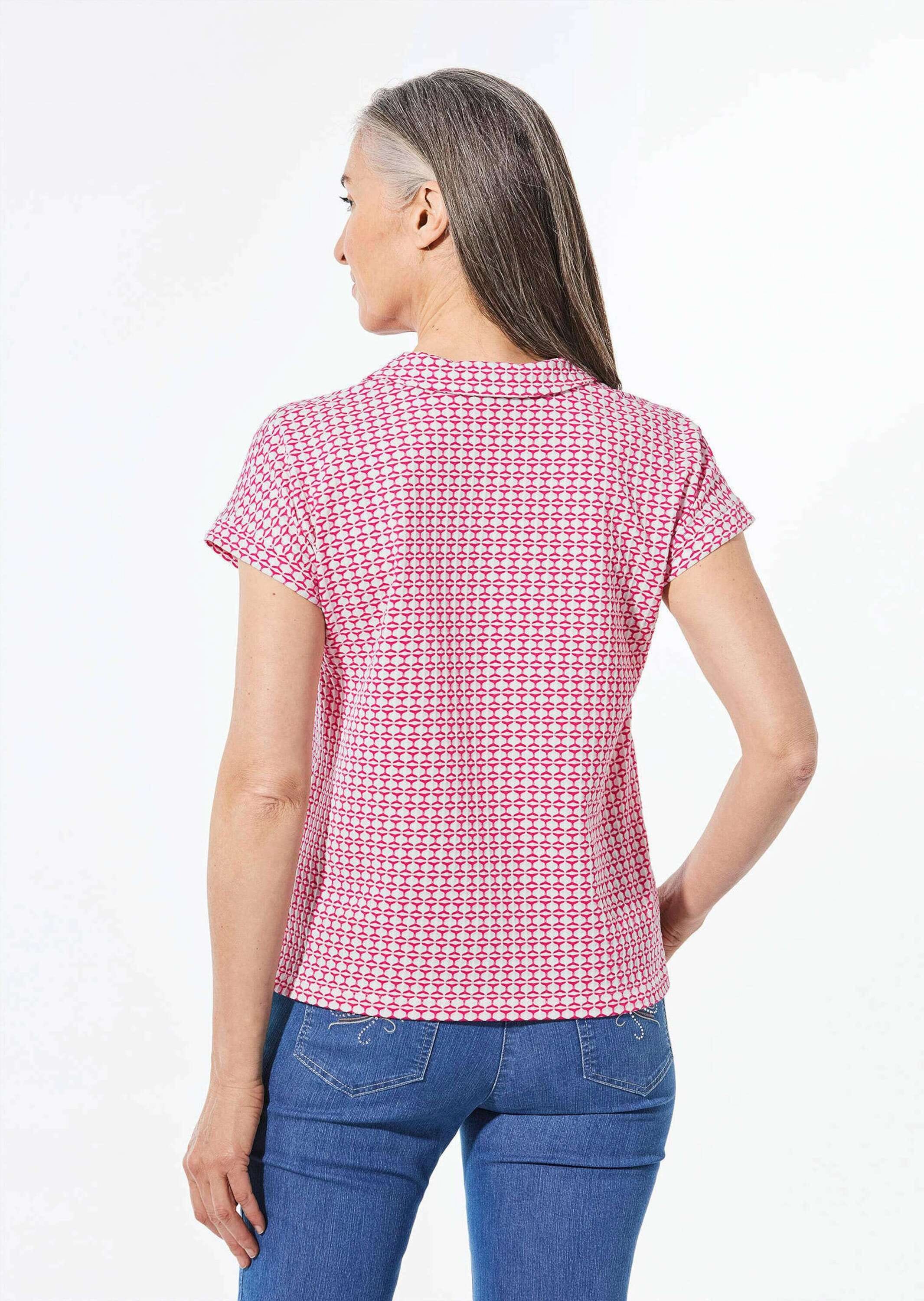 GOLDNER Kurzarmshirt »Shirt mit dezentem Jacquard«