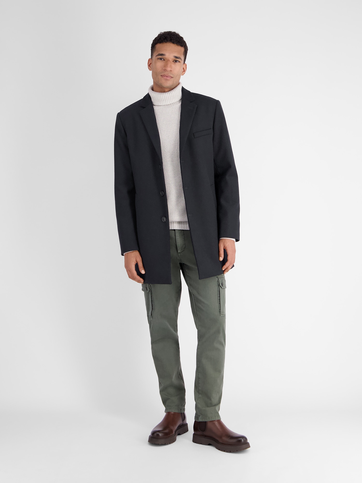 LERROS Langjacke »LERROS Eleganter Mantel mit Reverskragen und Wollanteil«, ohne Kapuze, Keine Angabe