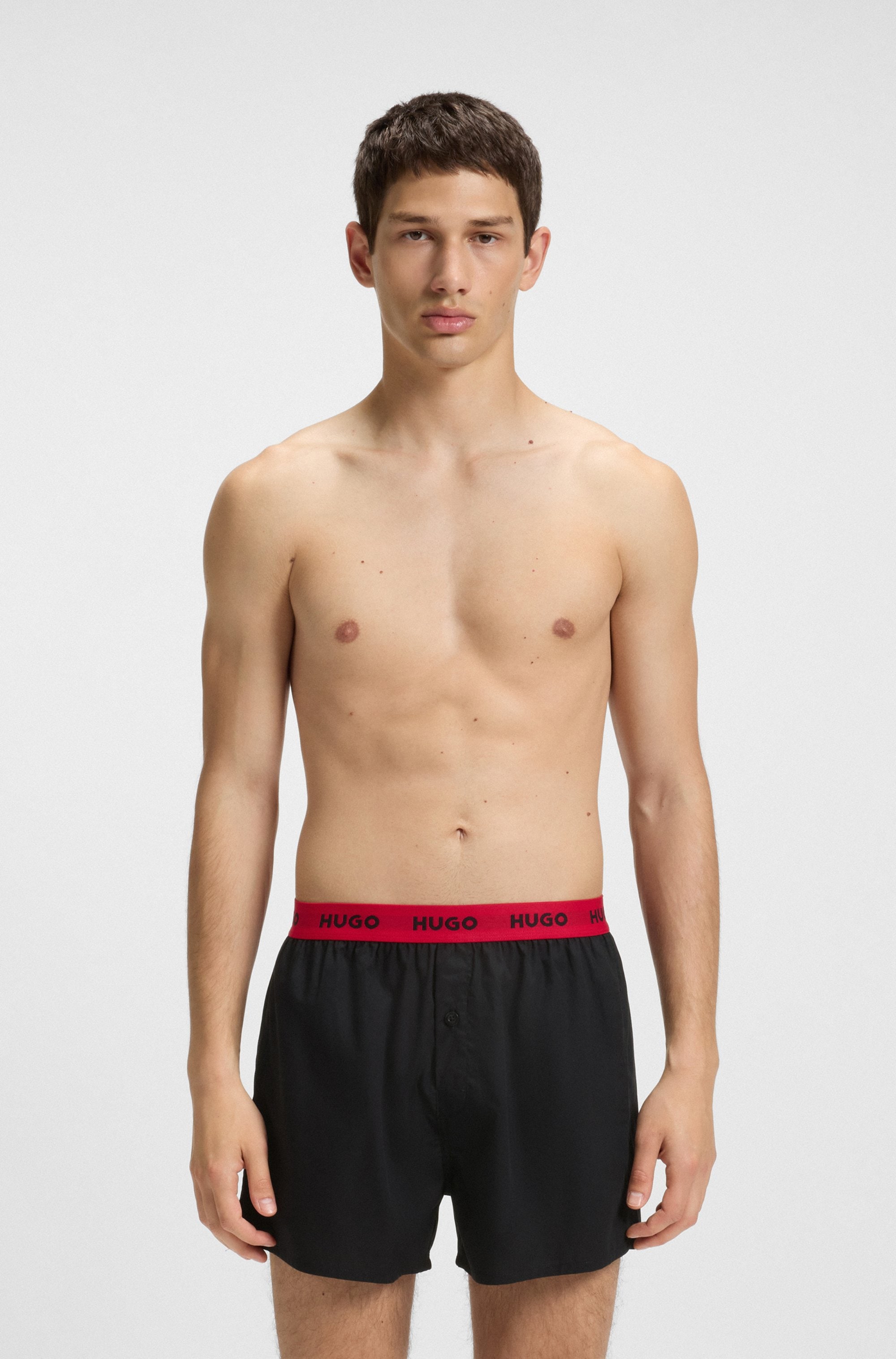 HUGO Underwear Webboxer »WOVEN BOXER TR«, (Packung, 3 St., 3er-Pack), Webboxer mit HUGO Schriftzug