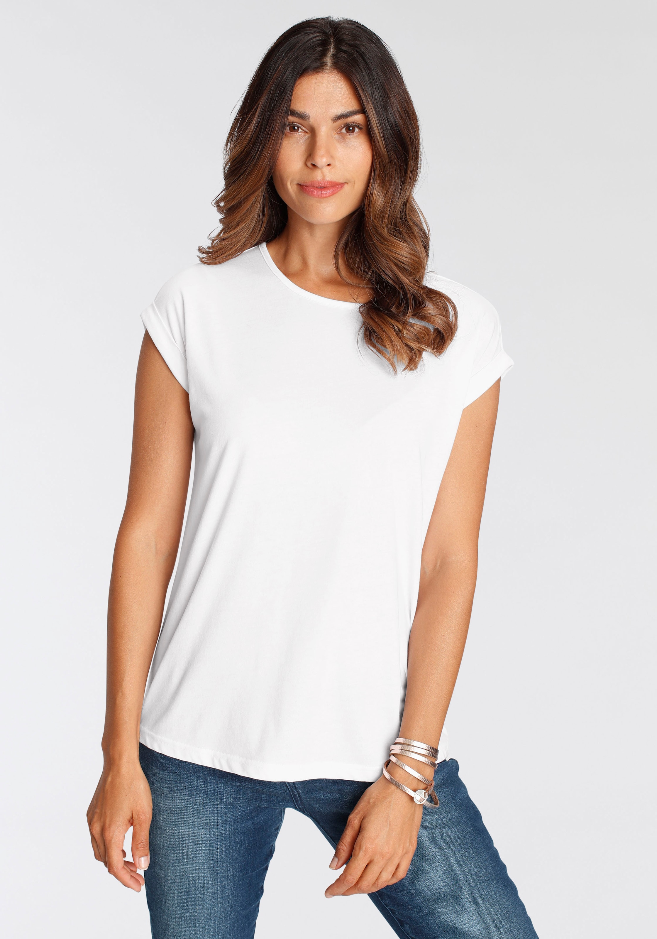 Boysen's T-Shirt, (Packung), Kurzarm, basic, Rundhalsausschnitt, für Freizeit und Sport