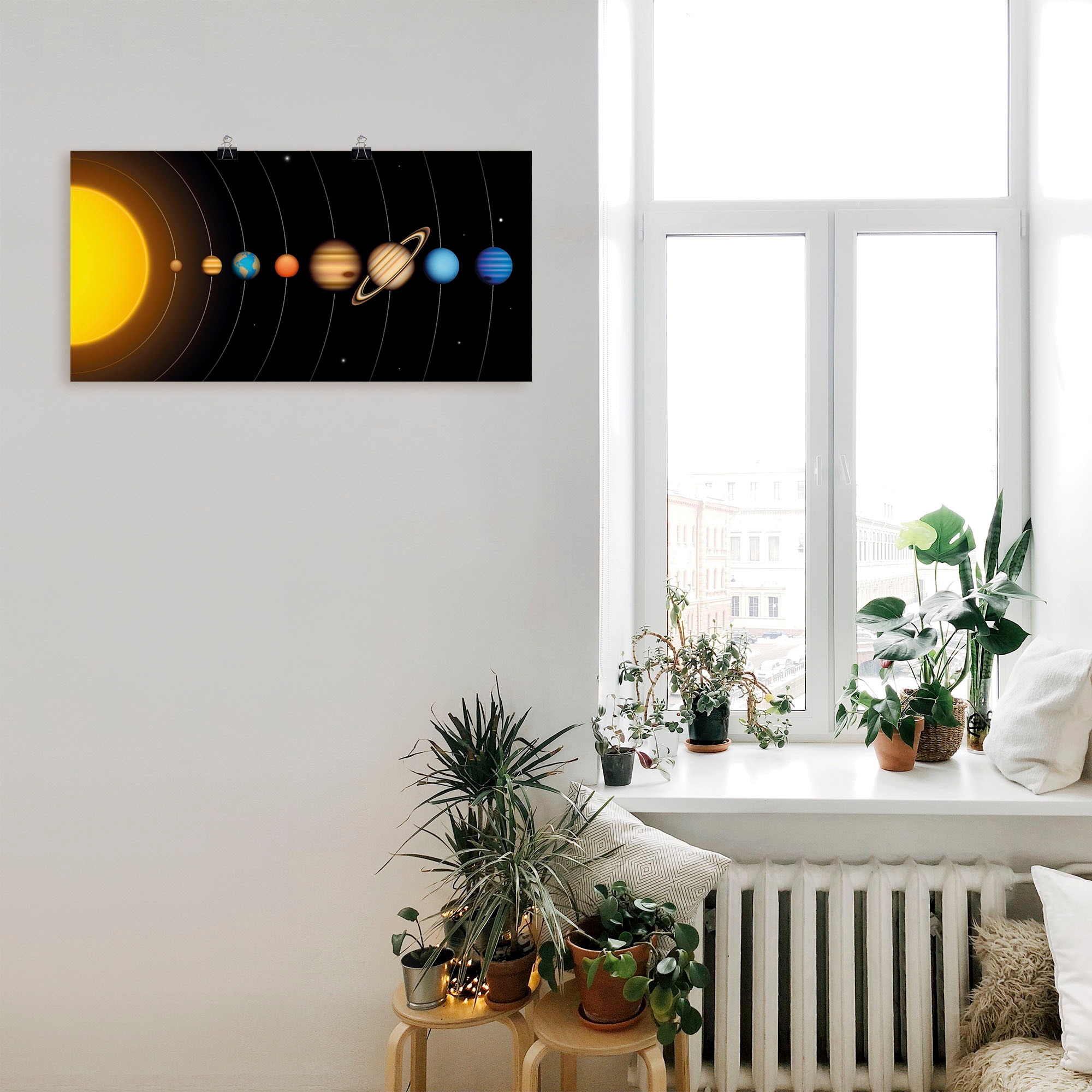 Artland Wandbild »Vector Sonnensystem mit Planeten«, Sonnensystem, (1 St.), als Alubild, Outdoorbild, Leinwandbild, Poster, Wandaufkleber