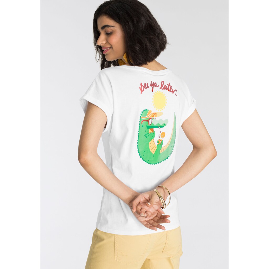 AJC T-Shirt, Oversized mit witzigem Krokodil-Druck