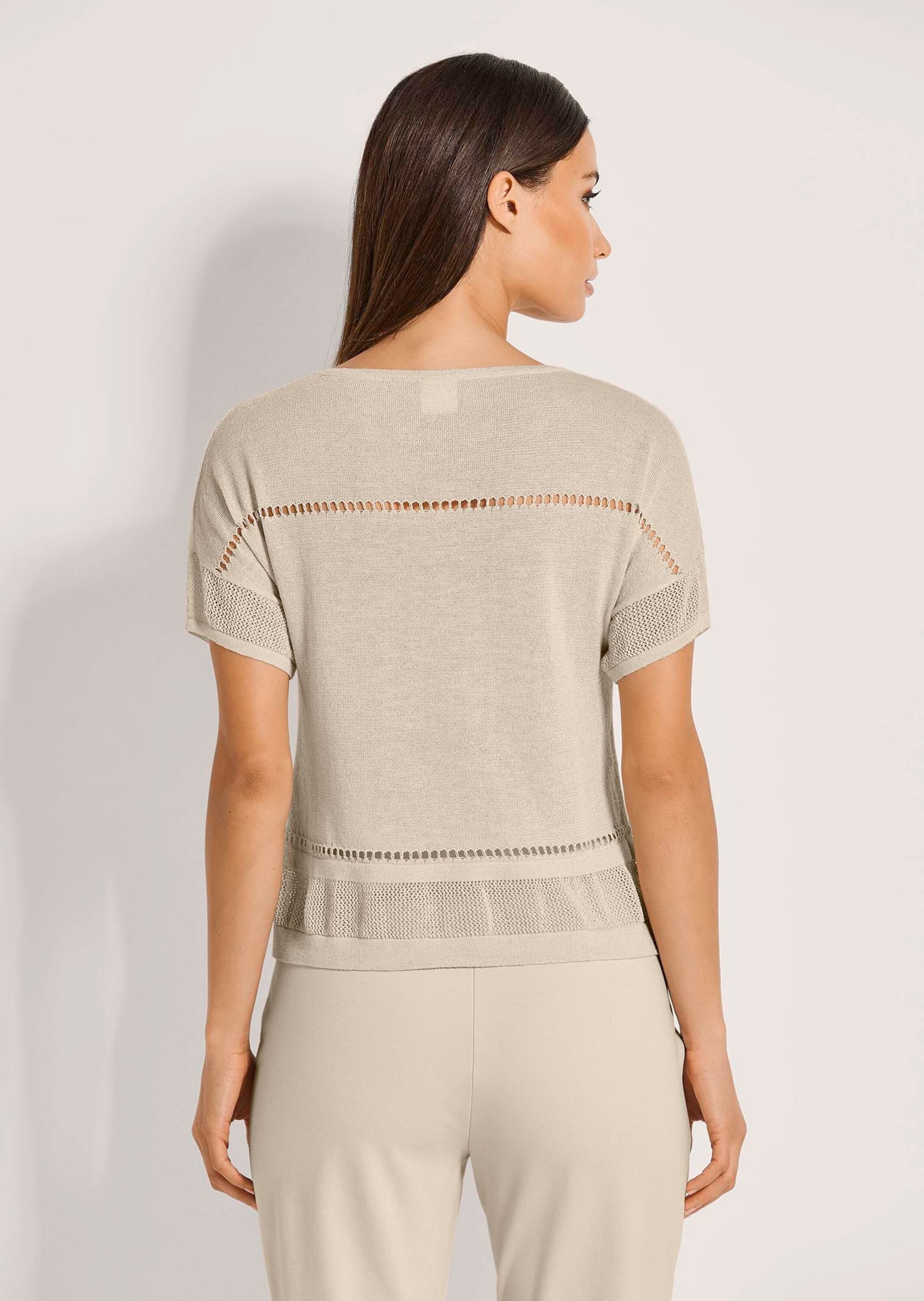 MADELEINE Longpullover »Pullover Kurzarm-Pullover mit Glanz-Effekt«