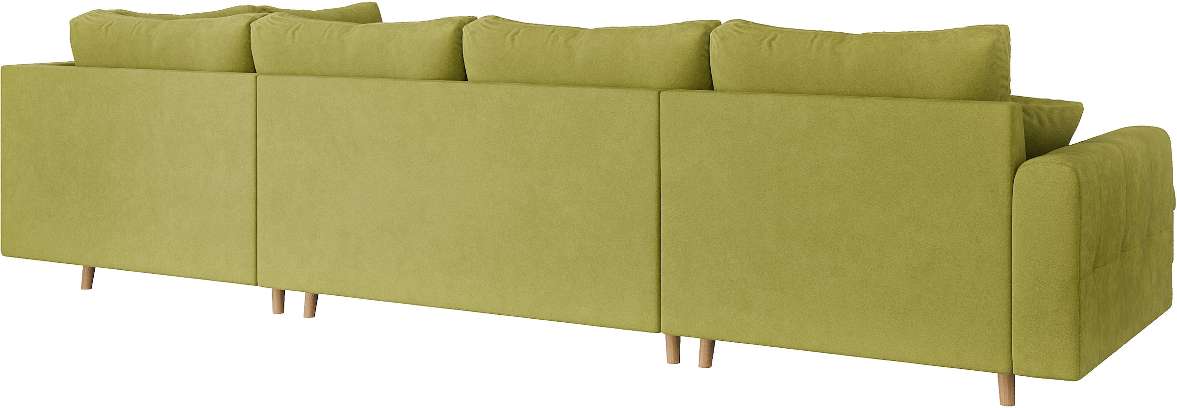 Home affaire Wohnlandschaft »CHARRE U-Form mit Ottomane, Maße B/T/H: 310/161/81 cm«, feine Steppung, lose Rücken- und Zierkissen, auch in Cord und Bouclé