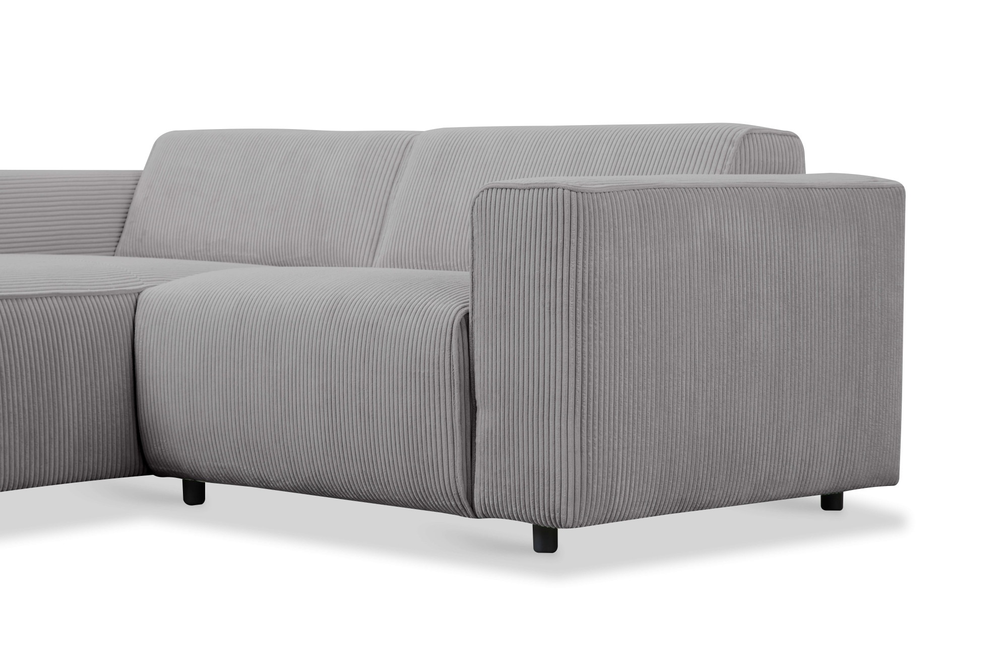 andas Ecksofa »Noord mit Kedernaht, Breite 234 cm«, Cord, Struktur, Webstoff, mit Wellenunterfederung, Massivholzrahmen