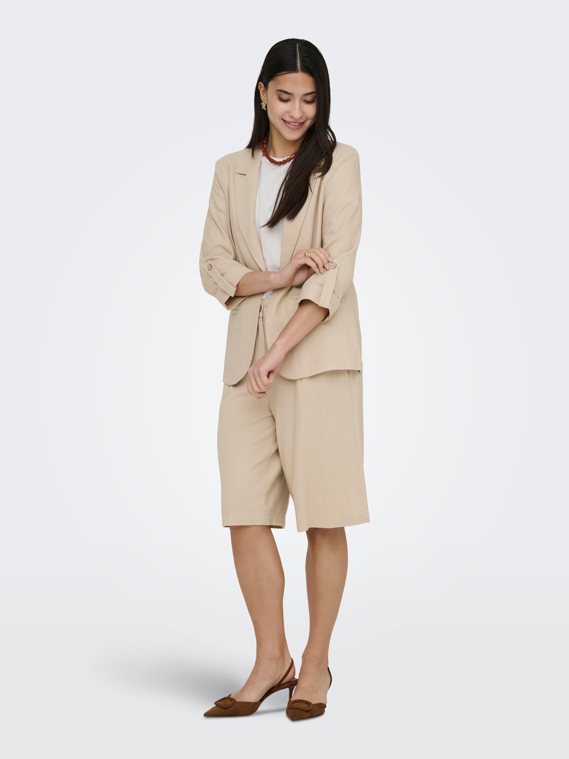 ONLY Kurzblazer »ONLGOA 3/4 UNLINE LINEN BL BLAZER CC TLR« mit Leinen