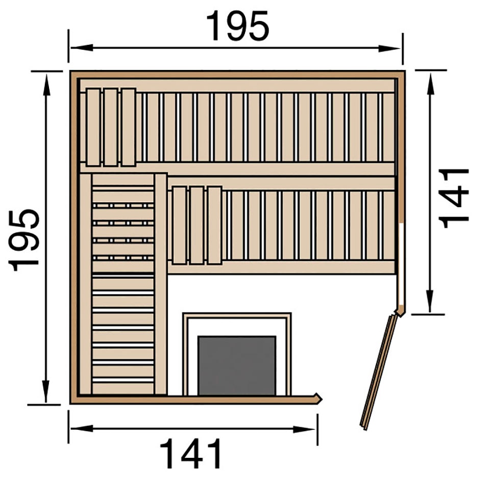 weka Sauna »Turku« Set,  7,5 kW Bio-Ofen mit digitaler Steuerung