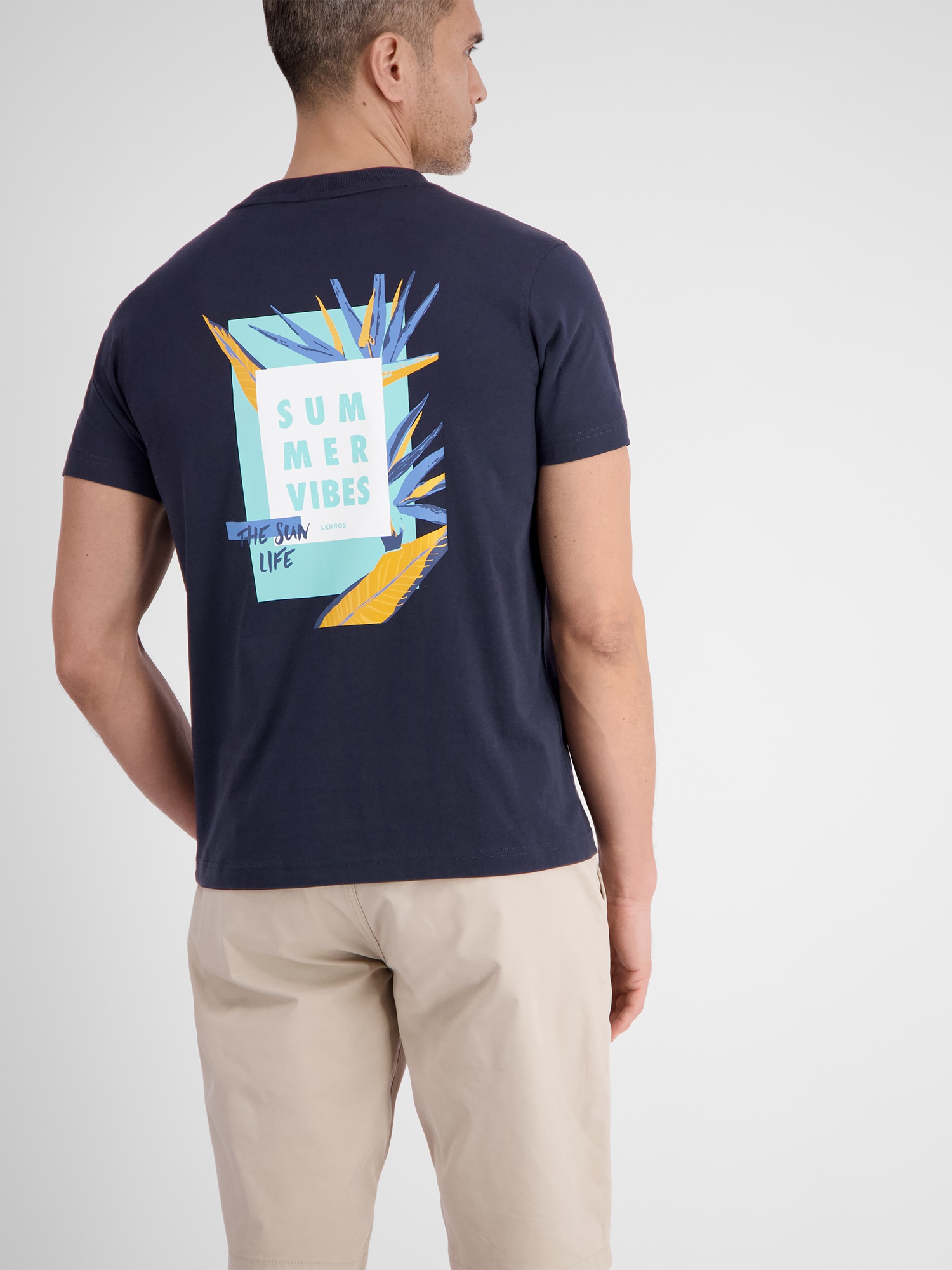 LERROS T-Shirt »LERROS T-Shirt mit Front- und Rückenprint«