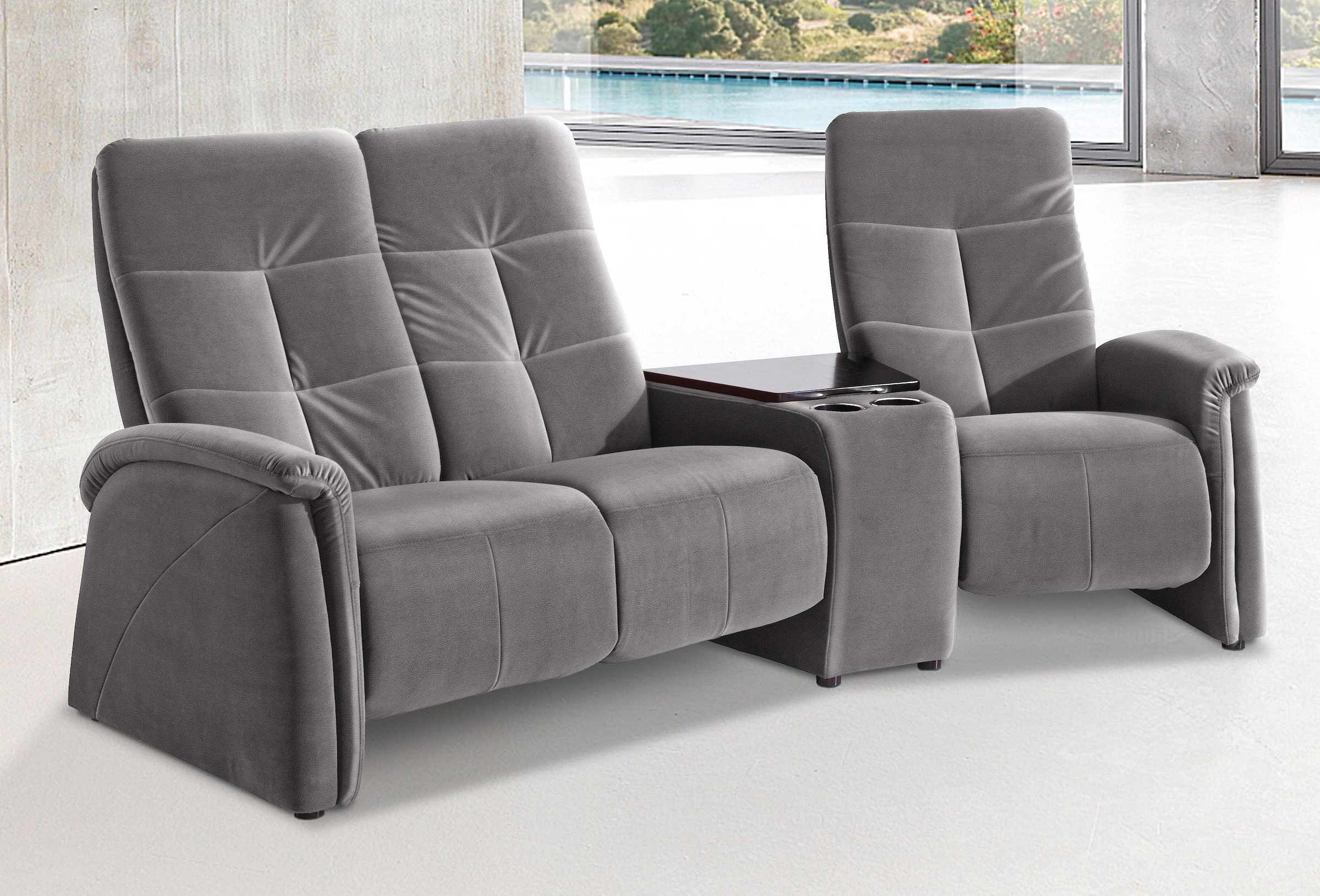 exxpo - sofa fashion 3-Sitzer »Tivoli, Kinosofa mit Tischablage und Stauraumfach, bequem«, mit Relaxfunktion