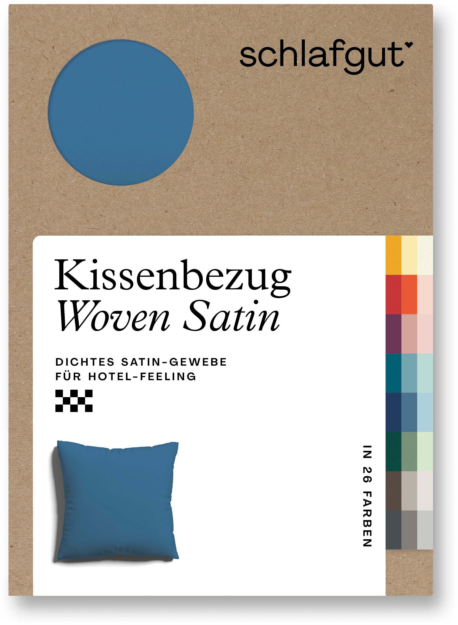 Schlafgut Kissenbezug »Woven Satin aus Mako-Baumwolle, langlebig, pflegeleicht, dicht gewebt«, (1 St.), Kissenhülle mit Reißverschluss, passender Bettbezug erhältlich