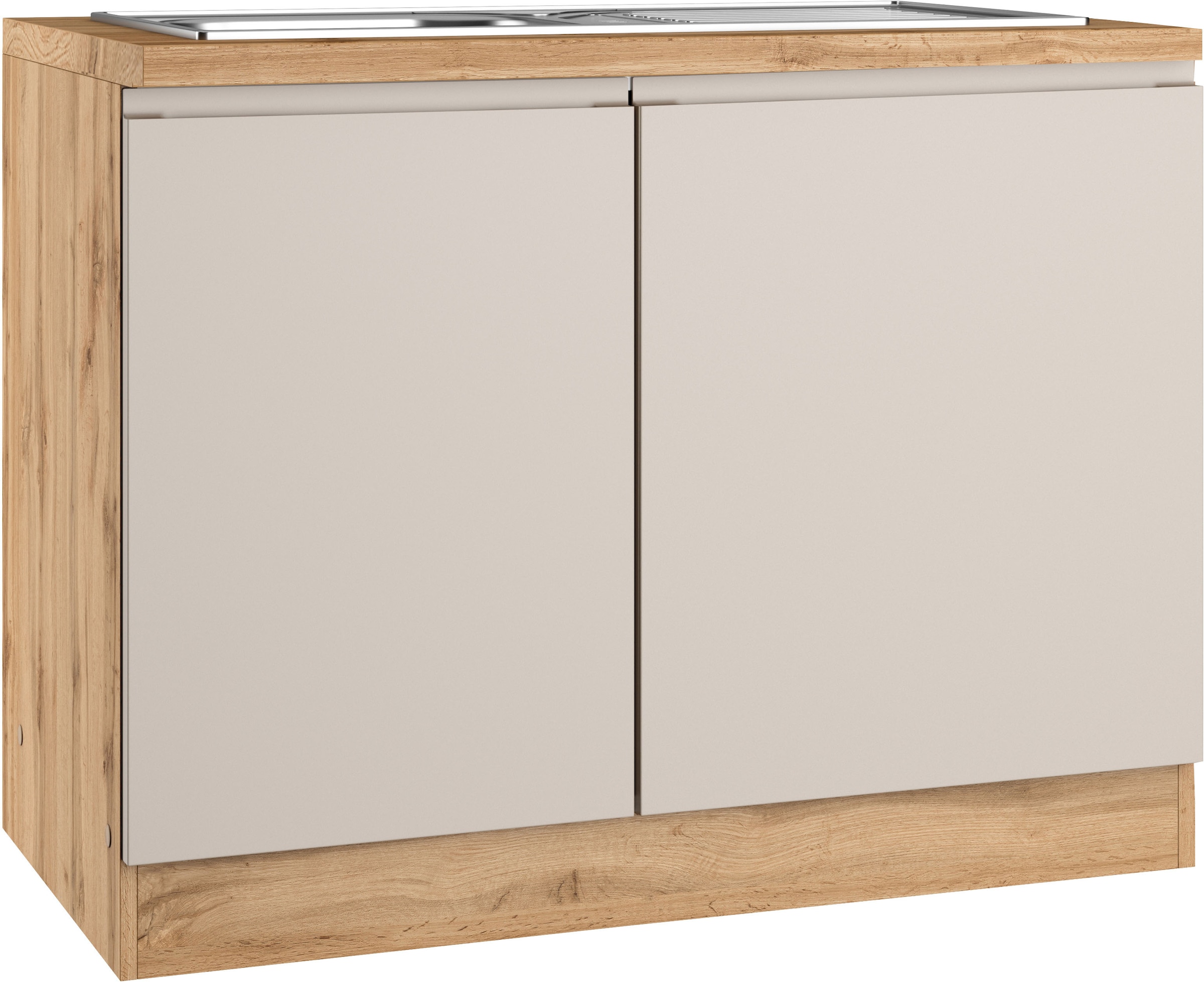 KOCHSTATION Spülenschrank »KS-Virginia,neu in verbesserter Ausführung« Stauraum, Softclose, ohne Armatur,  Breite 110 cm, inklusive Einbauspüle, Soft-Close