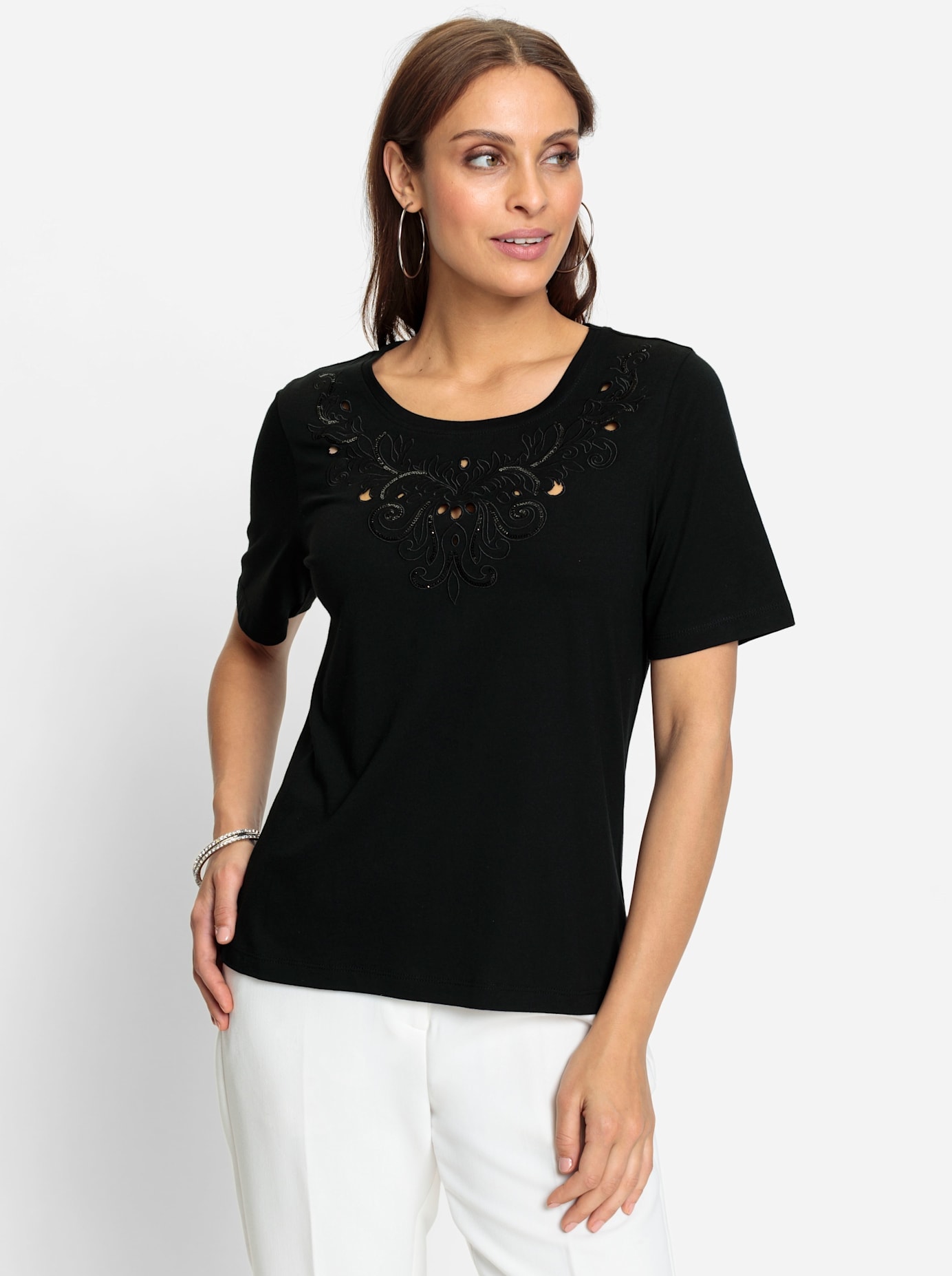 Lady Rundhalsshirt »Kurzarm-Shirt«, (1 tlg.)