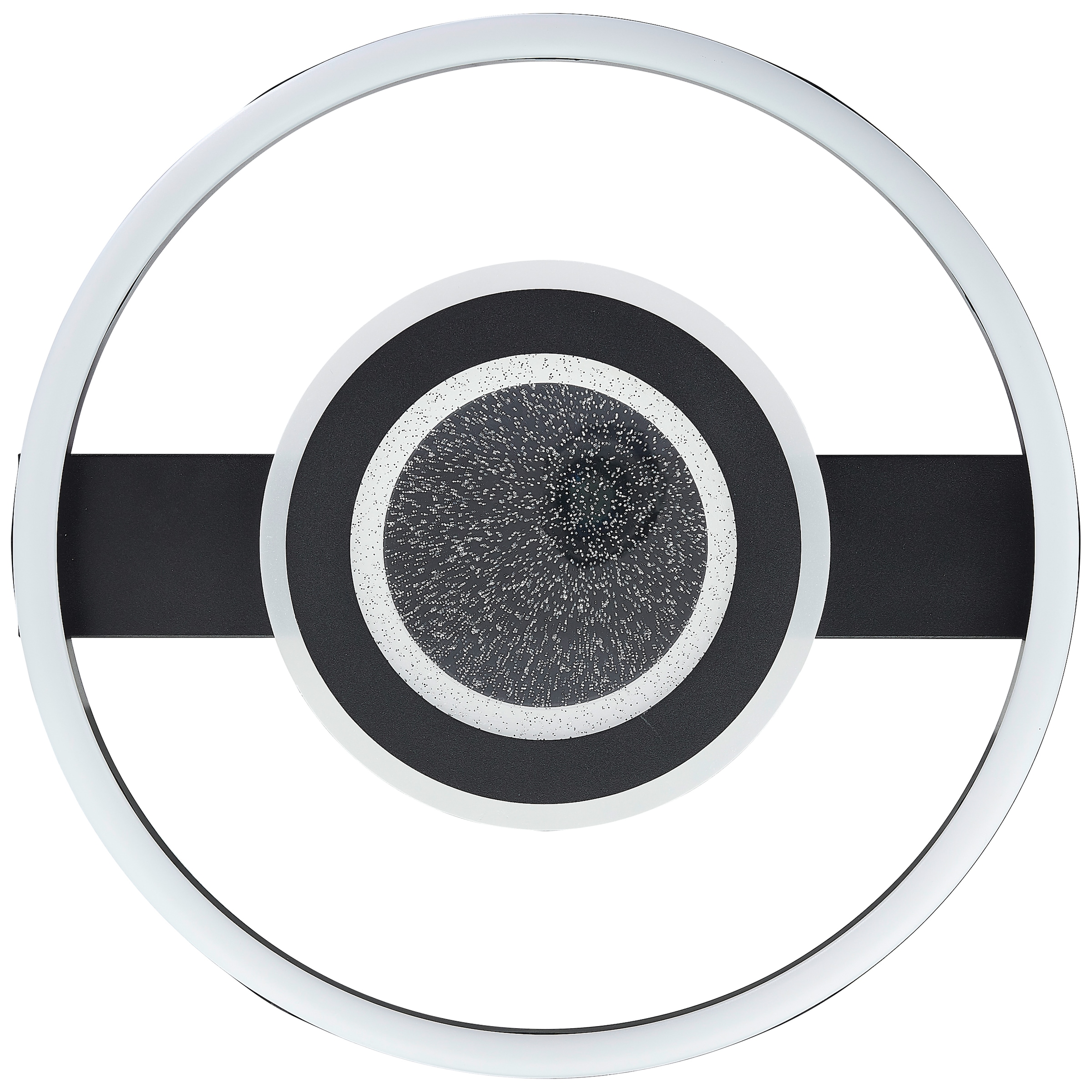 BreLight LED Deckenleuchte »Queens«, 37 x 37 cm, 2400 lm, 3000 K, Glitzereffekt, schwarz