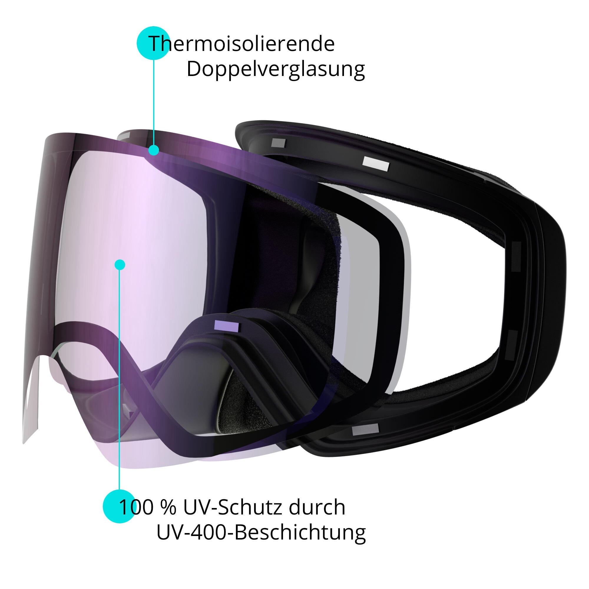 YEAZ Skibrille »Ski- und Snowboard-Brille TWEAK-X«