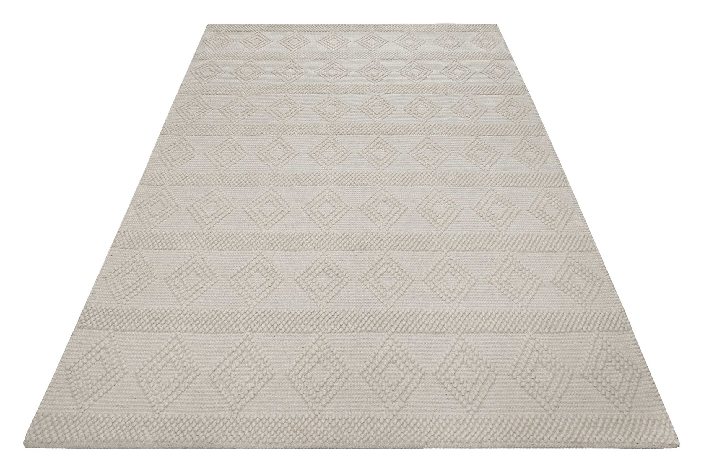 Esprit Teppich »Emmy« rechteckig 8 mm Höhe Wollteppich, handgewebt, kurzflor, natürlich, geometrisch