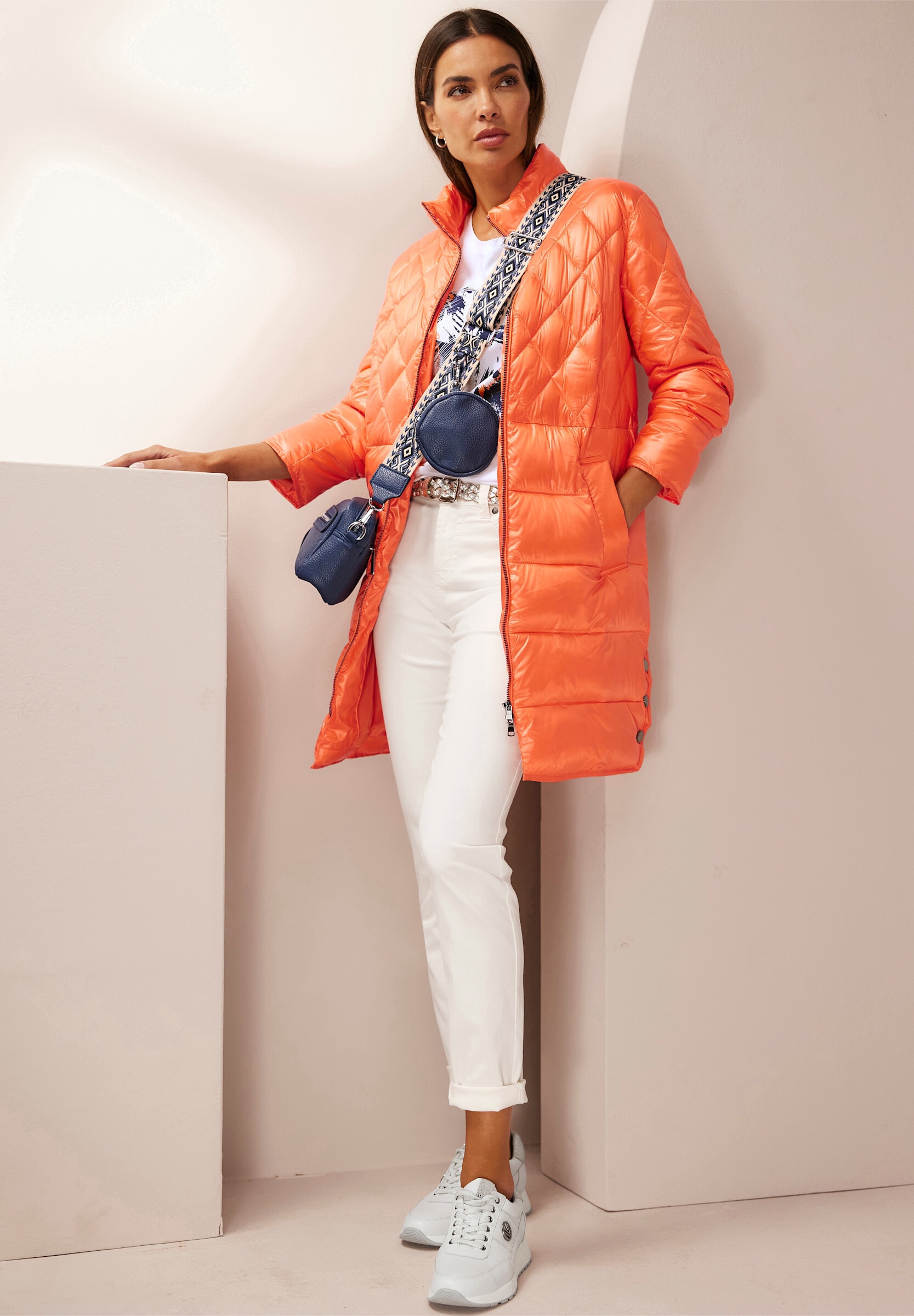 heine Steppjacke »Steppmantel Steppmantel in Glanz-Optik« ohne Kapuze