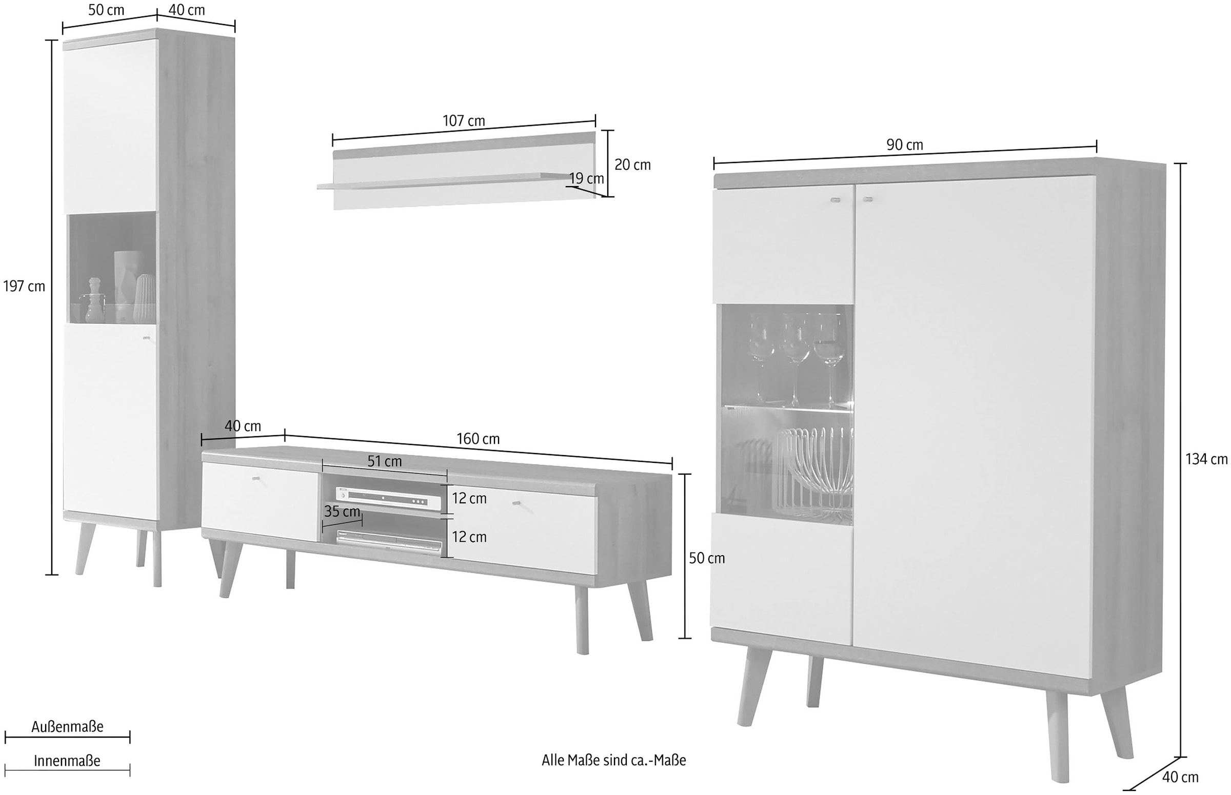 andas 4 St.), bei aus Collection (Set, OTTO Wohnwand »Merle«, Home der freundin