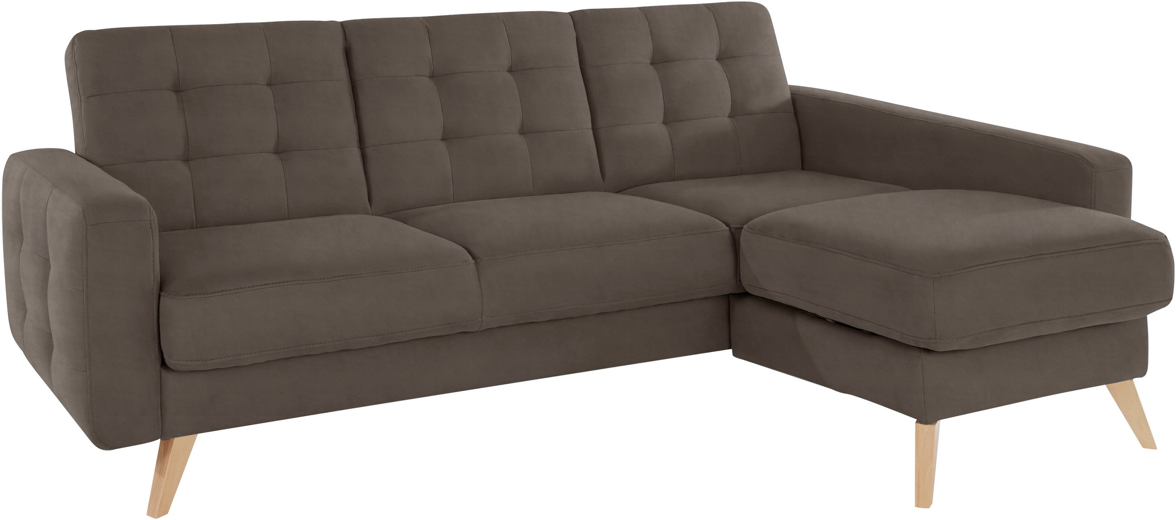 exxpo - sofa fashion Ecksofa »Nappa, kompakt und komfortabel, bequem, zeitloses Design, L-Form«, tolle Detailverarbeitung, inkl. Bettfunktion und Bettkasten