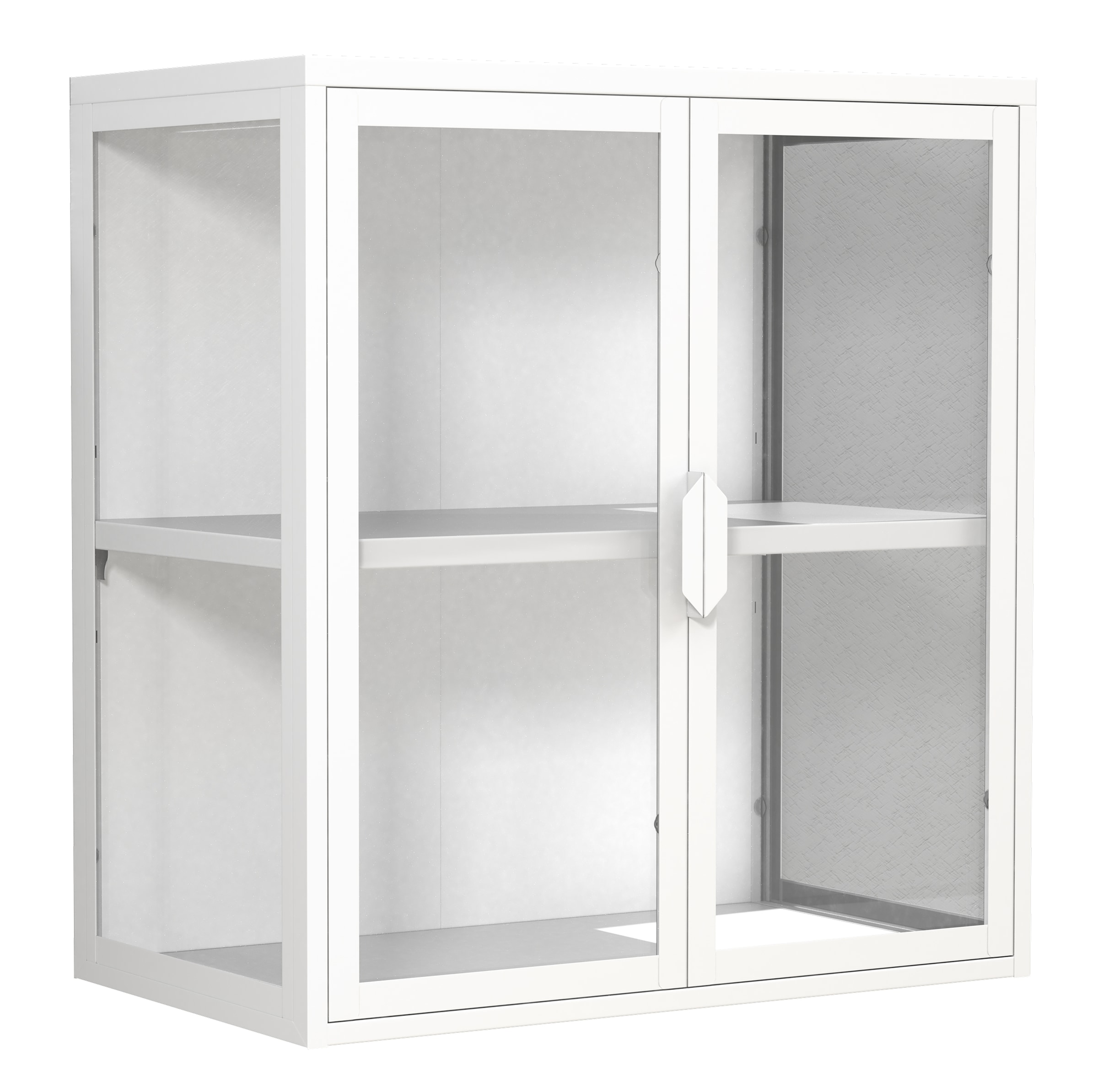VCM Wandregal »Stahl Wandvitrine Hängevitrine Vitrine Glas Flokas«
