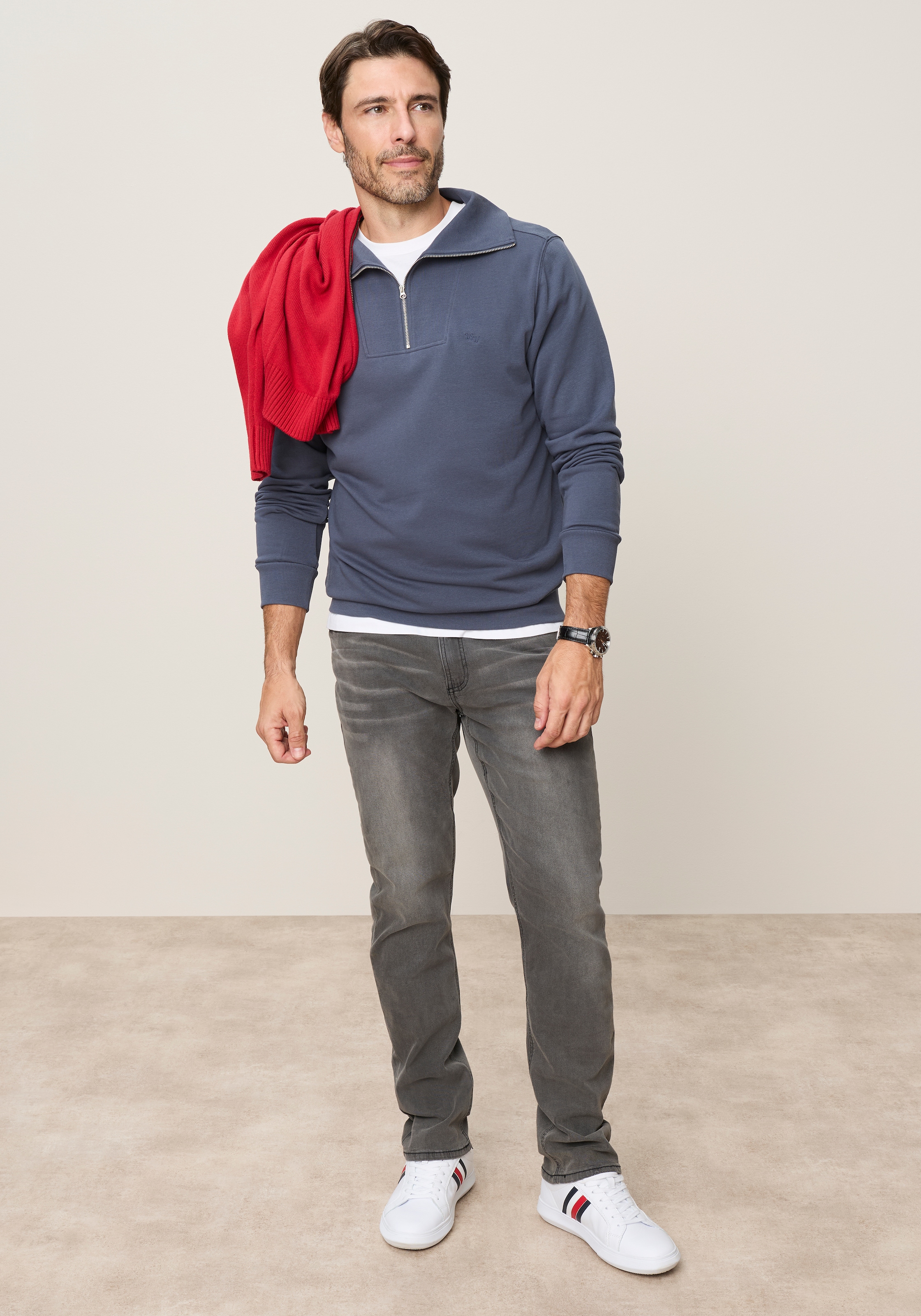 Man's World Sweatshirt , Trend: Troyer mit maritimer Note – lässig, unkompliziert, vielseitig
