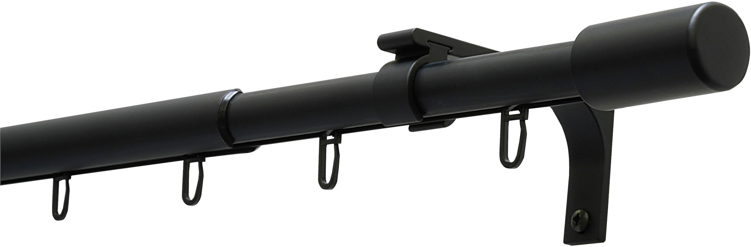 GARDINIA Gardinenstange »Gardinenstangen Set Thasos« Ø 19 mm 1 läufig-läufig mit Bohren, Schrauben, Wandmontage, Aluminium