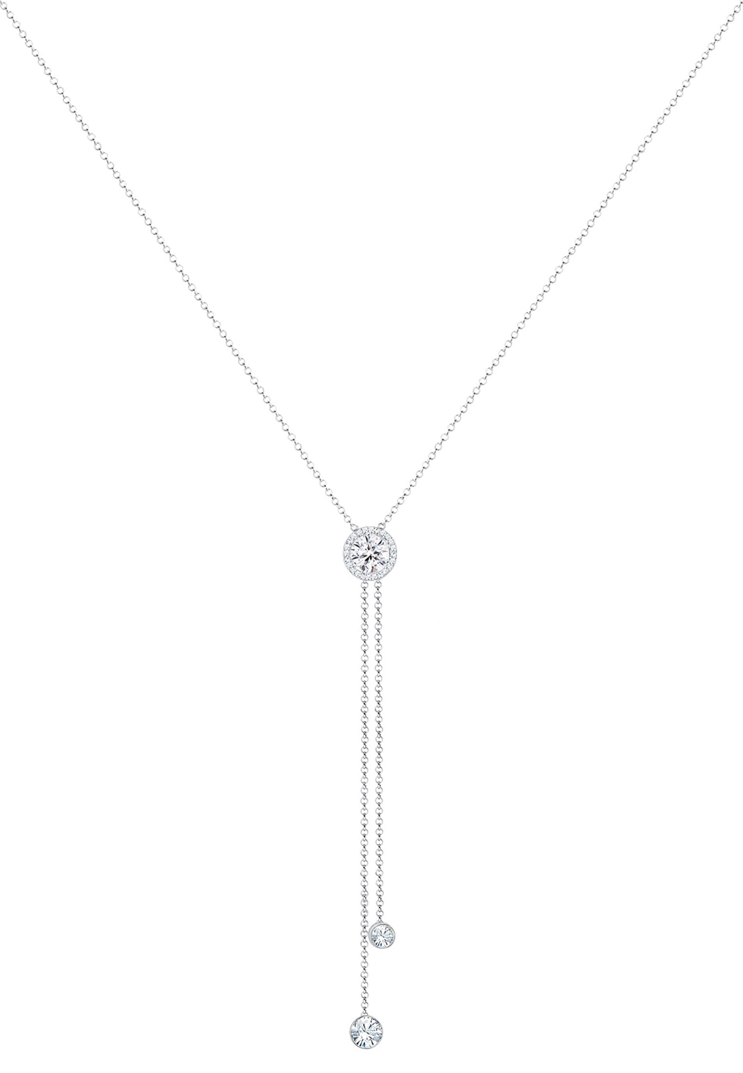 Elli Premium Y-Kette »Halskette Y-Halskette Glas Kristalle Weiß 925 Sterling Silber«