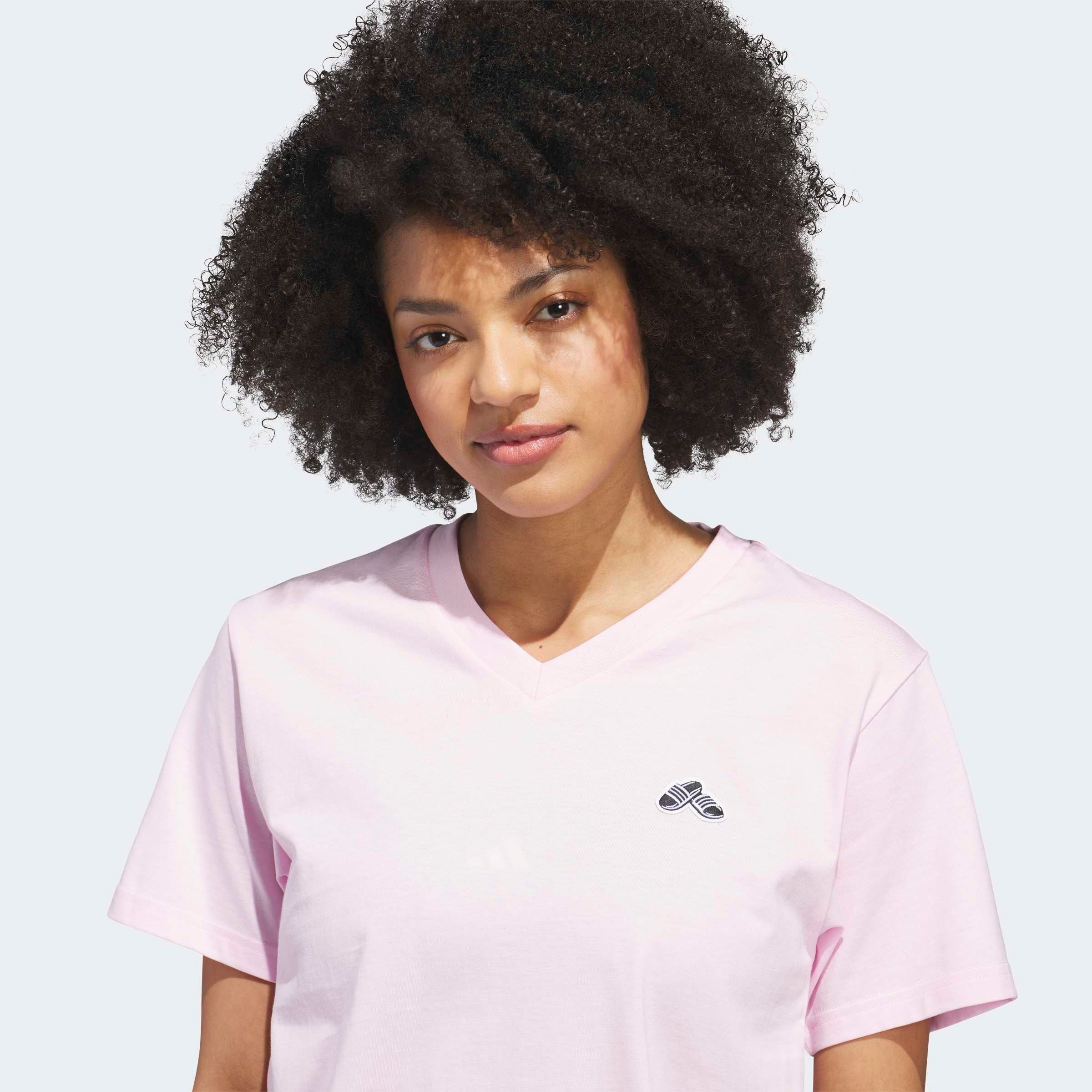 adidas Sportswear T-Shirt »SUMMER SLIDE GRAPHIC MIT V-AUSSCHNITT«