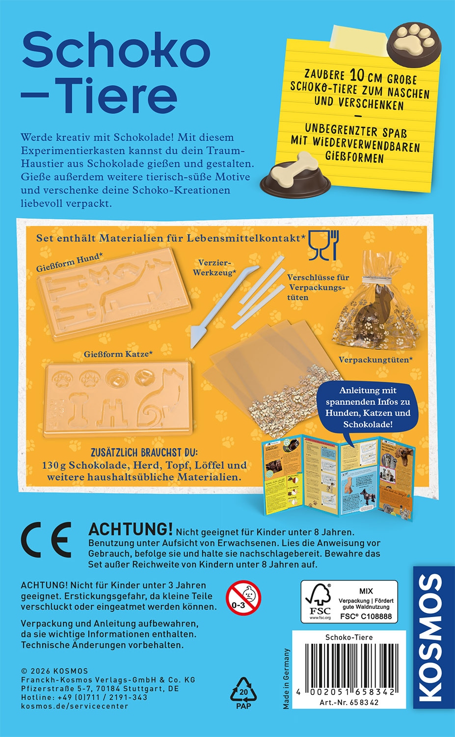 Kosmos Kreativset »Mitbring Experimente - Schoko-Tiere« Made in Germany