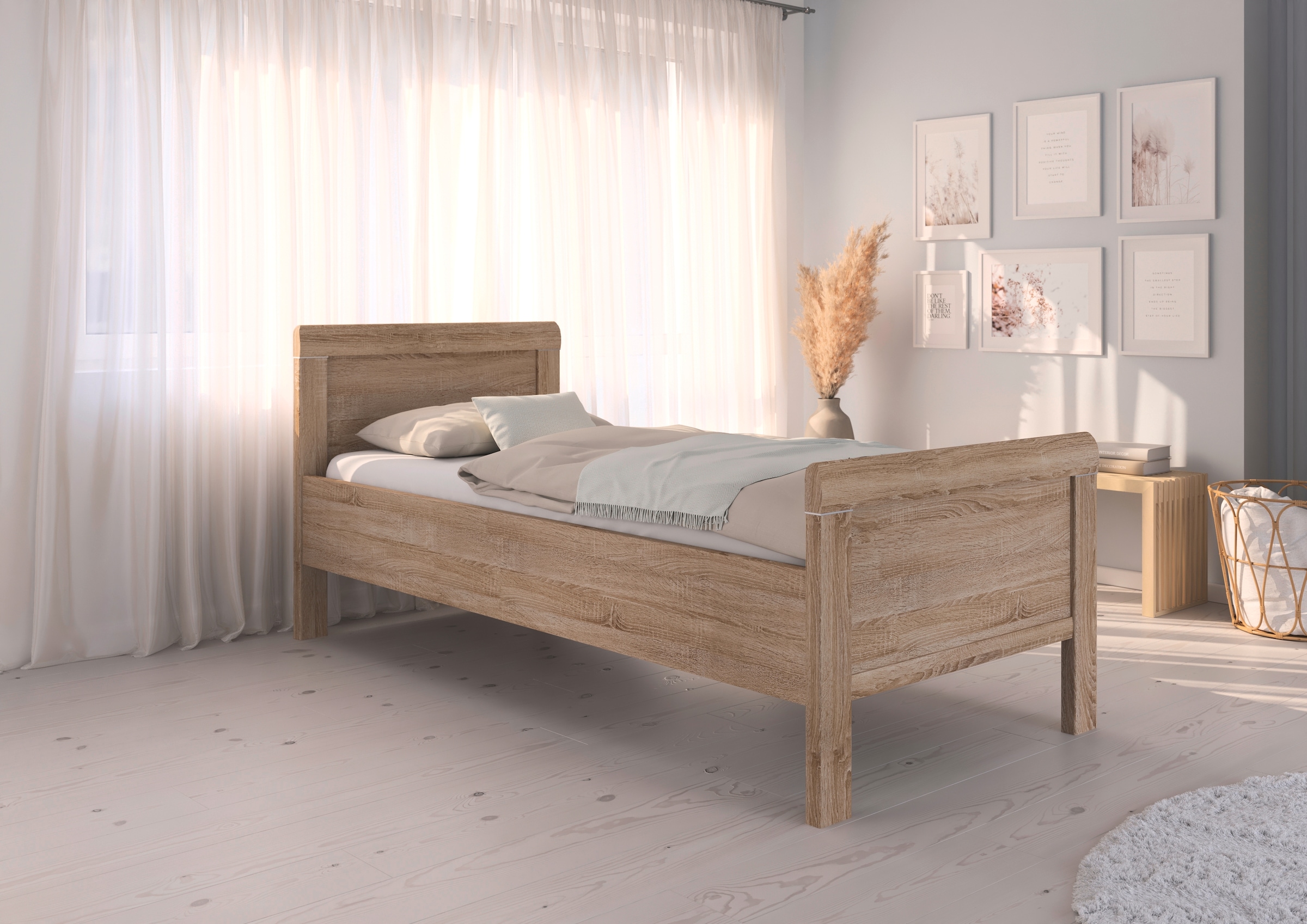 rauch Bett »Bett Einzelbett Stollenbett EVELYN«, in Komforthöhe aus Holzwerkstoff in elegantem Stil MADE IN GERMANY
