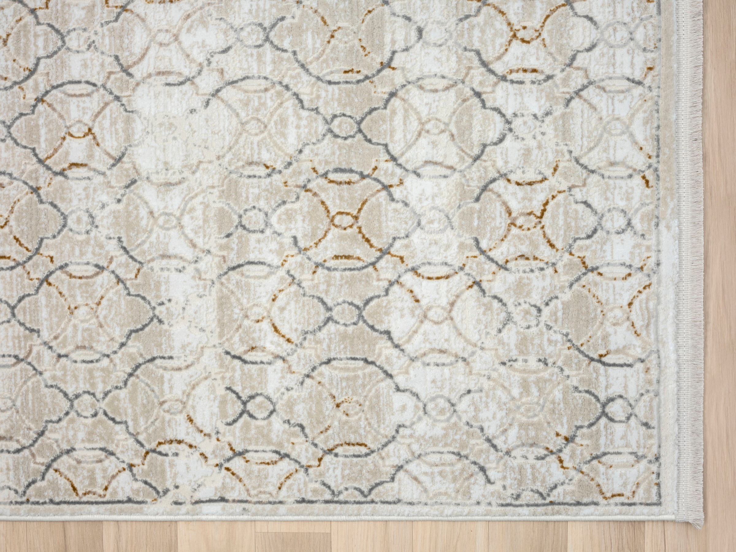 Myflair Möbel & Accessoires Teppich »My Floor Lagerräumung«, rechteckig, 10 mm Höhe, Kurzflor, Retro-Style, mit Fransen, besonders weich durch Microfaser