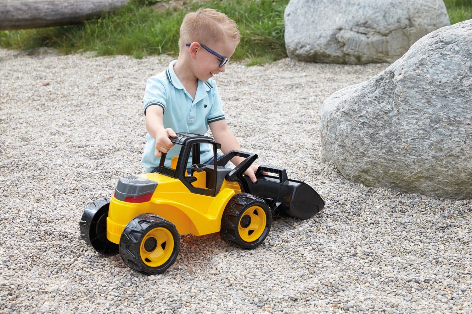 Lena® Spielzeug-Radlader »Giga Trucks, Aufsitz-Schaufellader Pro«, Made in Europe