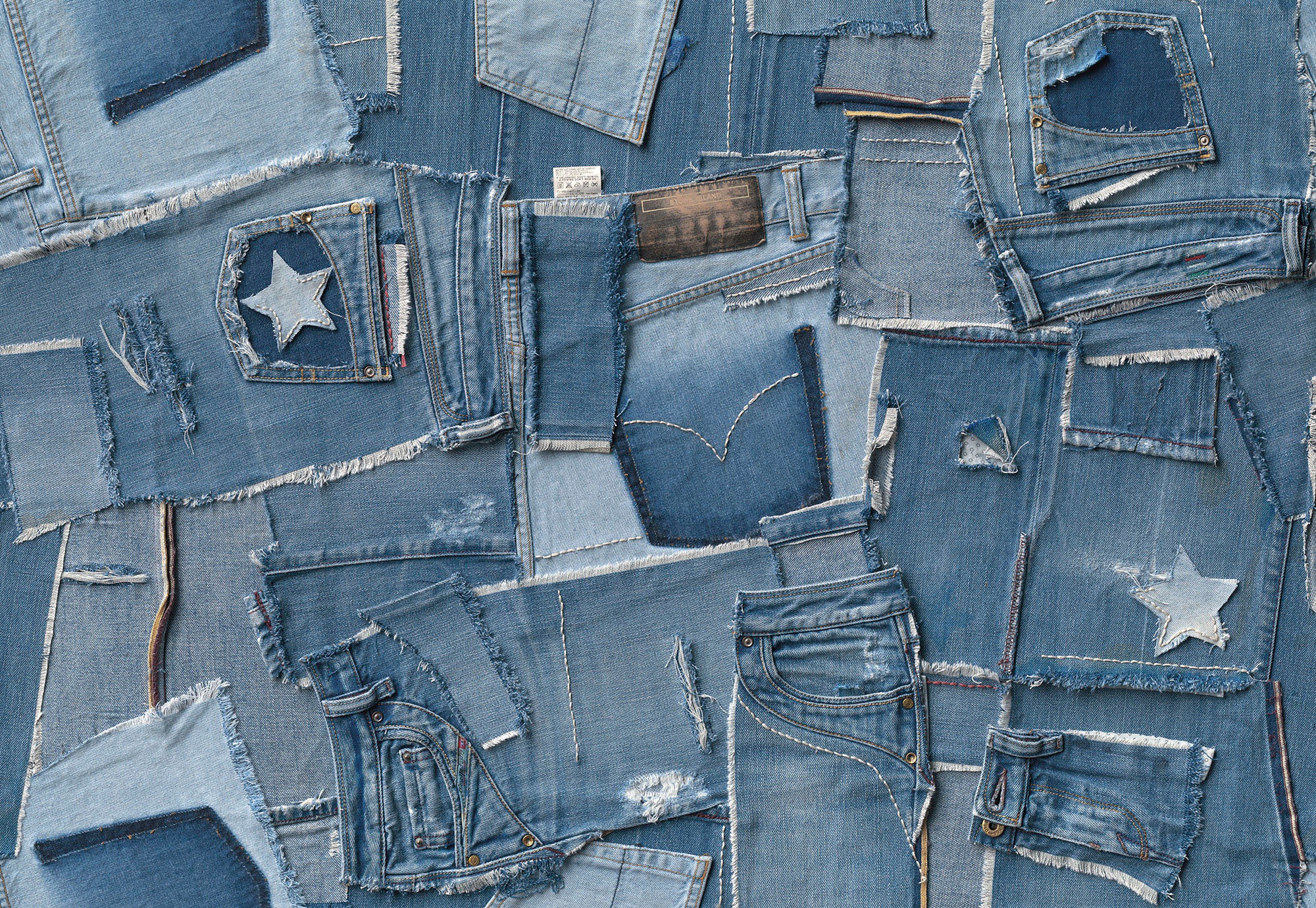 Komar Fototapete »Jeans - Größe 368 x 254 cm«, bedruckt, Wohnzimmer, Schlafzimmer