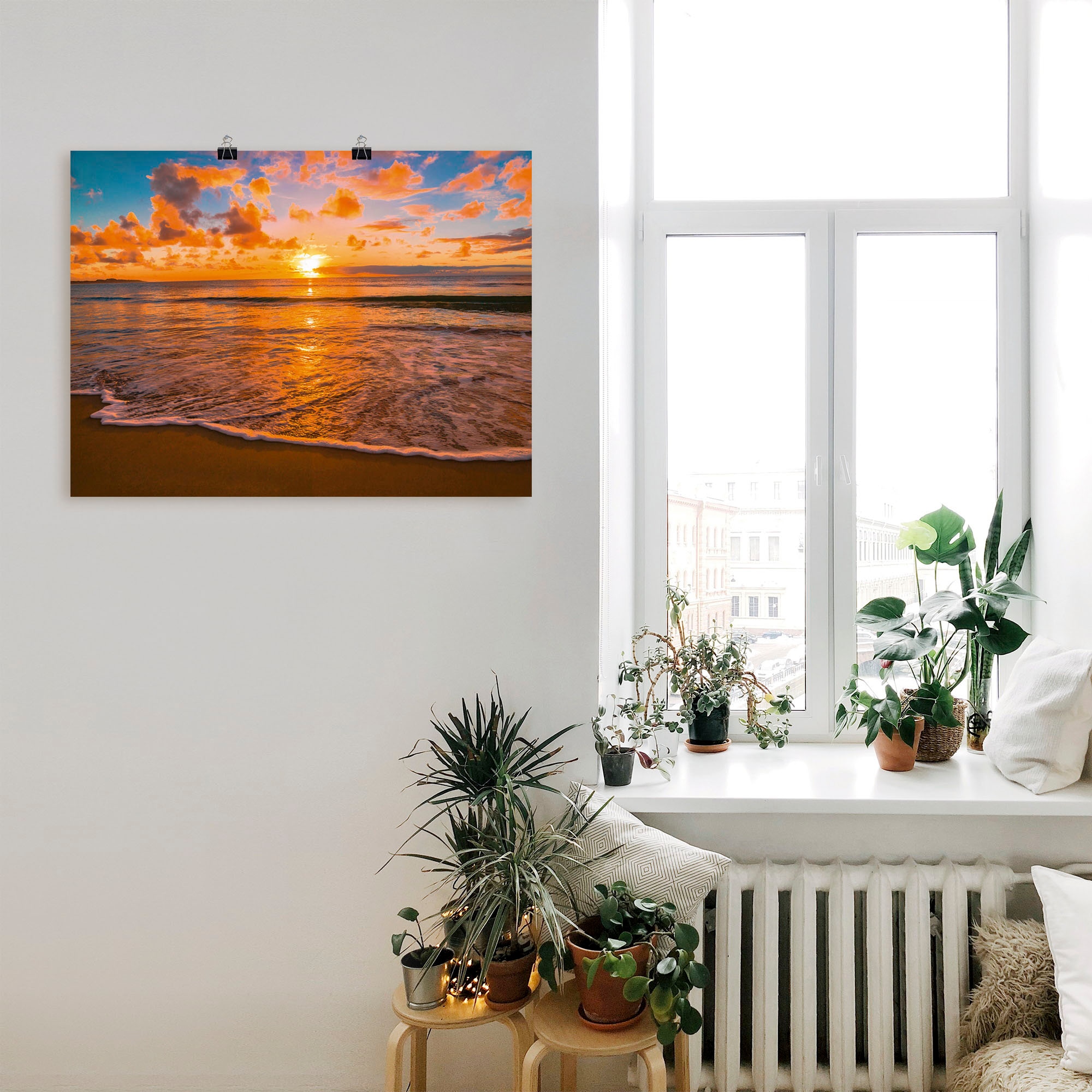 Artland Wandbild »Sonnenuntergang am Strand«, Sonnenaufgang & -untergang, (1 St.), als Leinwandbild, Poster in verschied. Größen