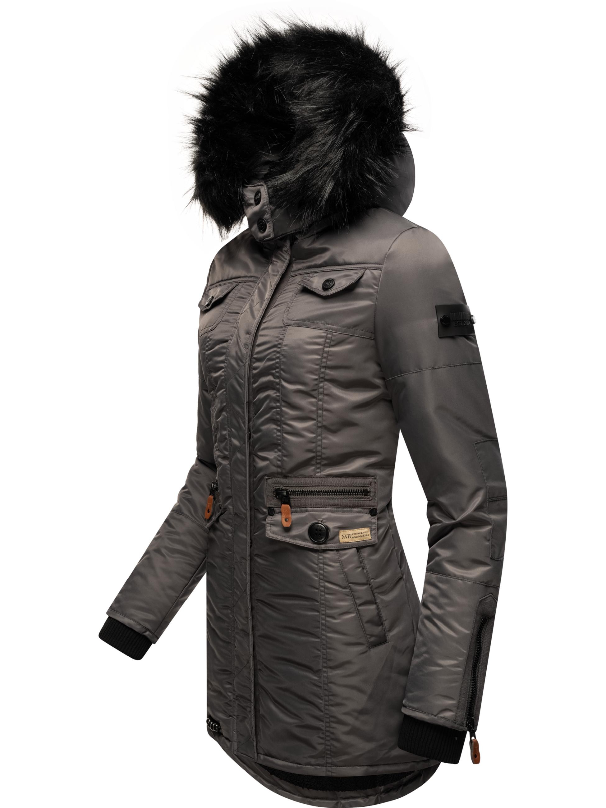 Navahoo Steppjacke »Wintermantel Schätzchen«, mit Kapuze, warmer Winterparka mit Kunstfellkapuze
