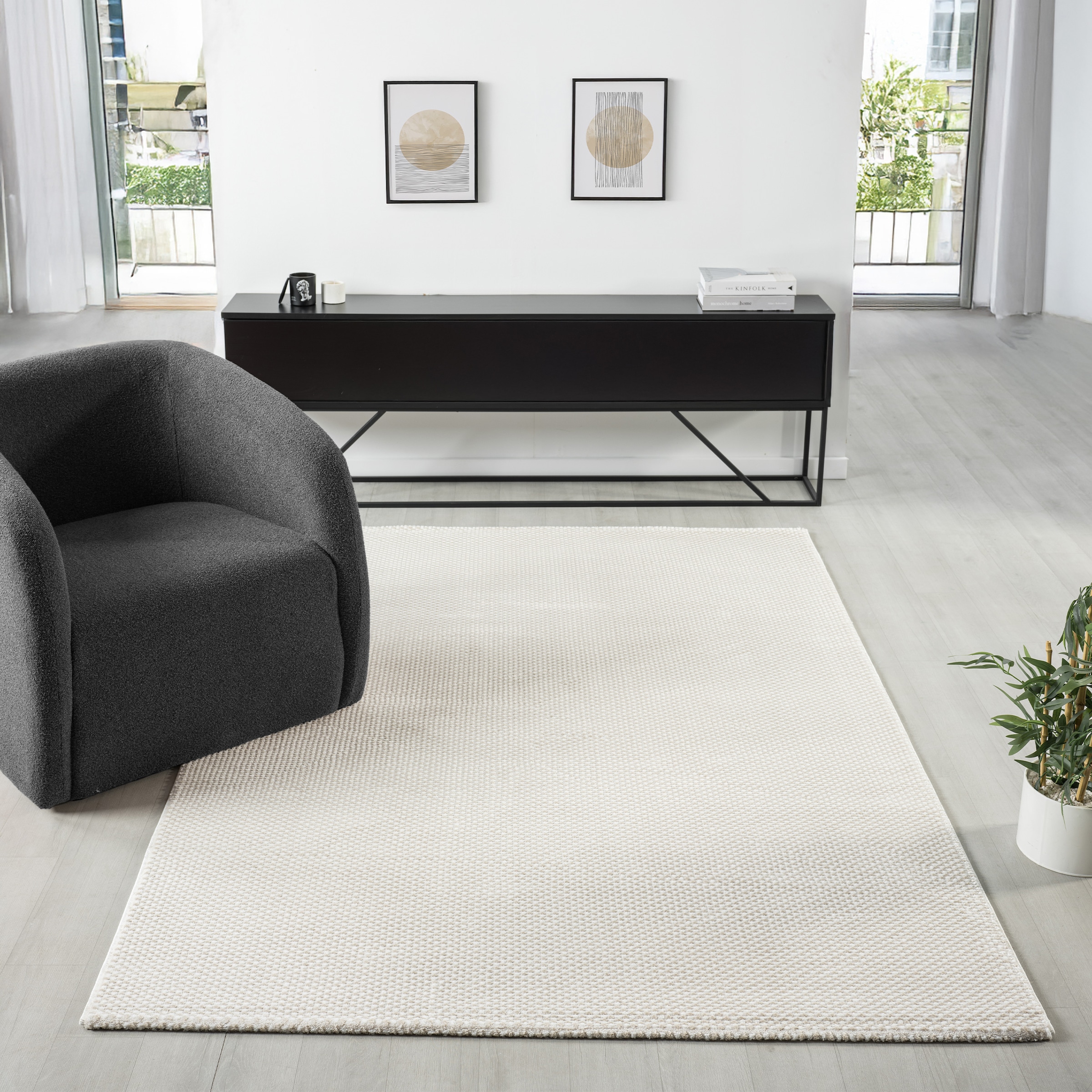 Sehrazat Teppich »Nora 5600 , auch als Läufer« rechteckig 10 mm Höhe Kurzflor, grafisches Hoch Tief  Muster, Wohnzimmer