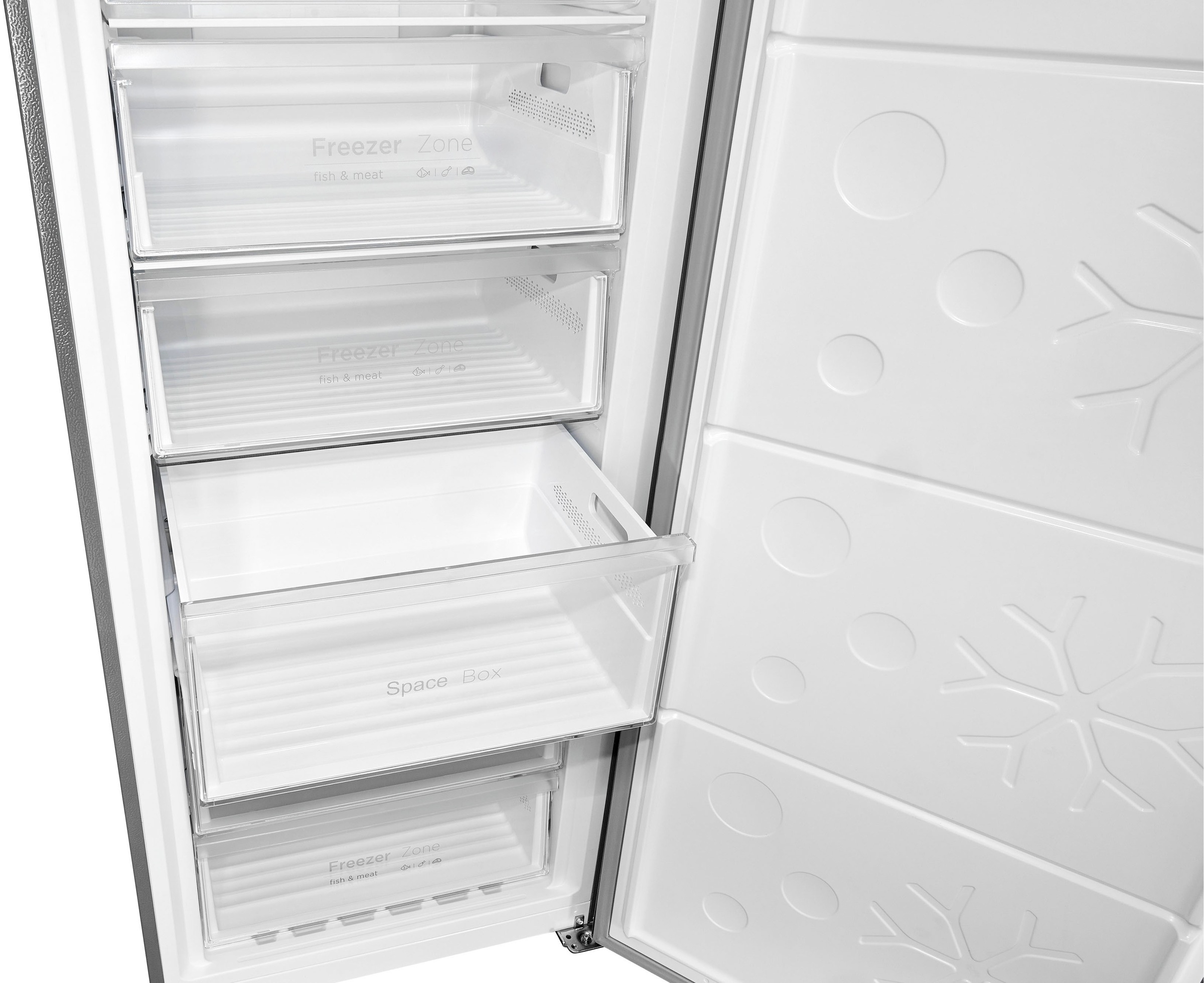 exquisit Gefrierschrank »GS380-NF-H-050D inoxlook«, 185,5 cm hoch, 71 cm breit, Türanschlag wechselbar