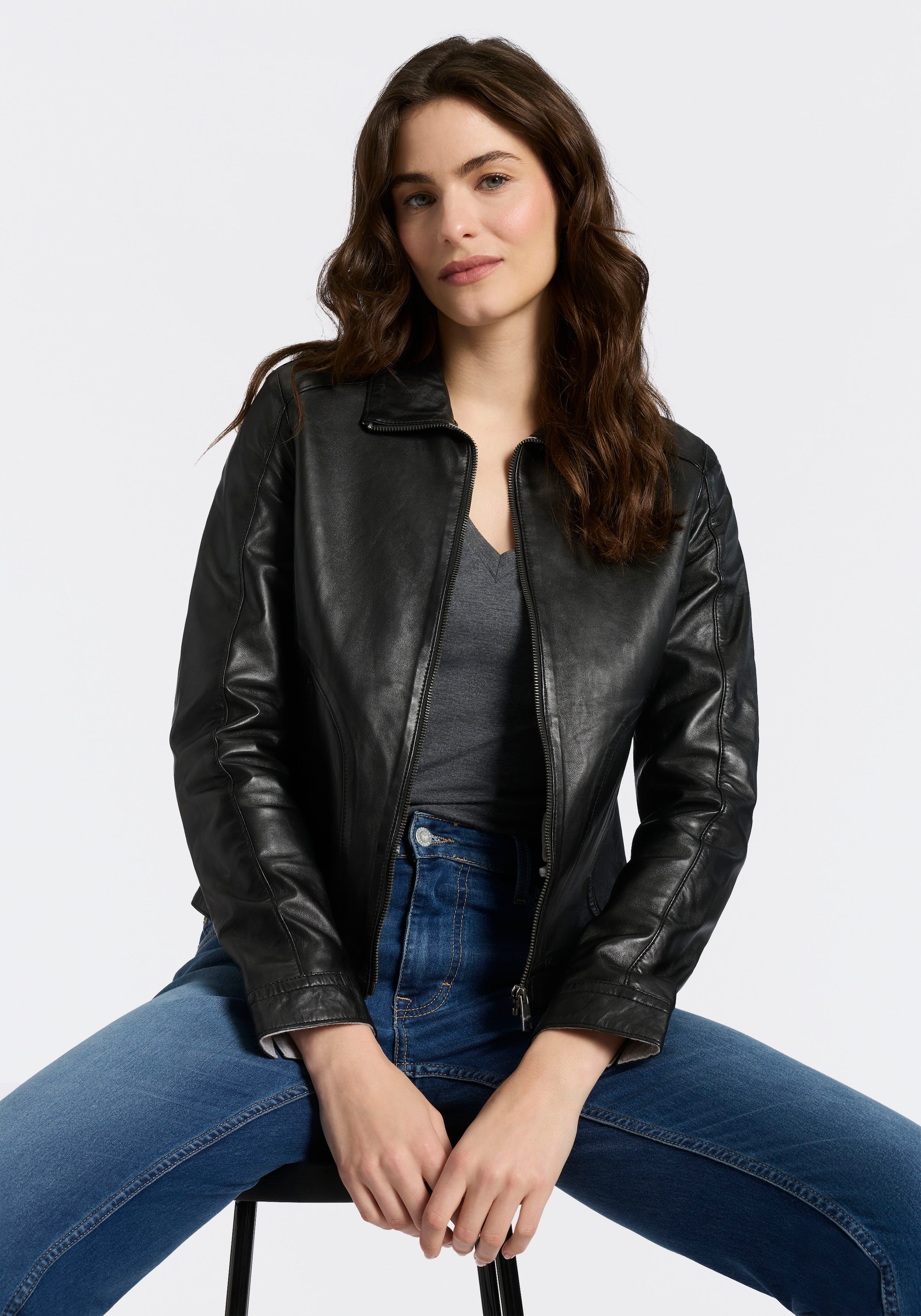 Mauritius Lederjacke »MWKaroh« mit Umlegekragen