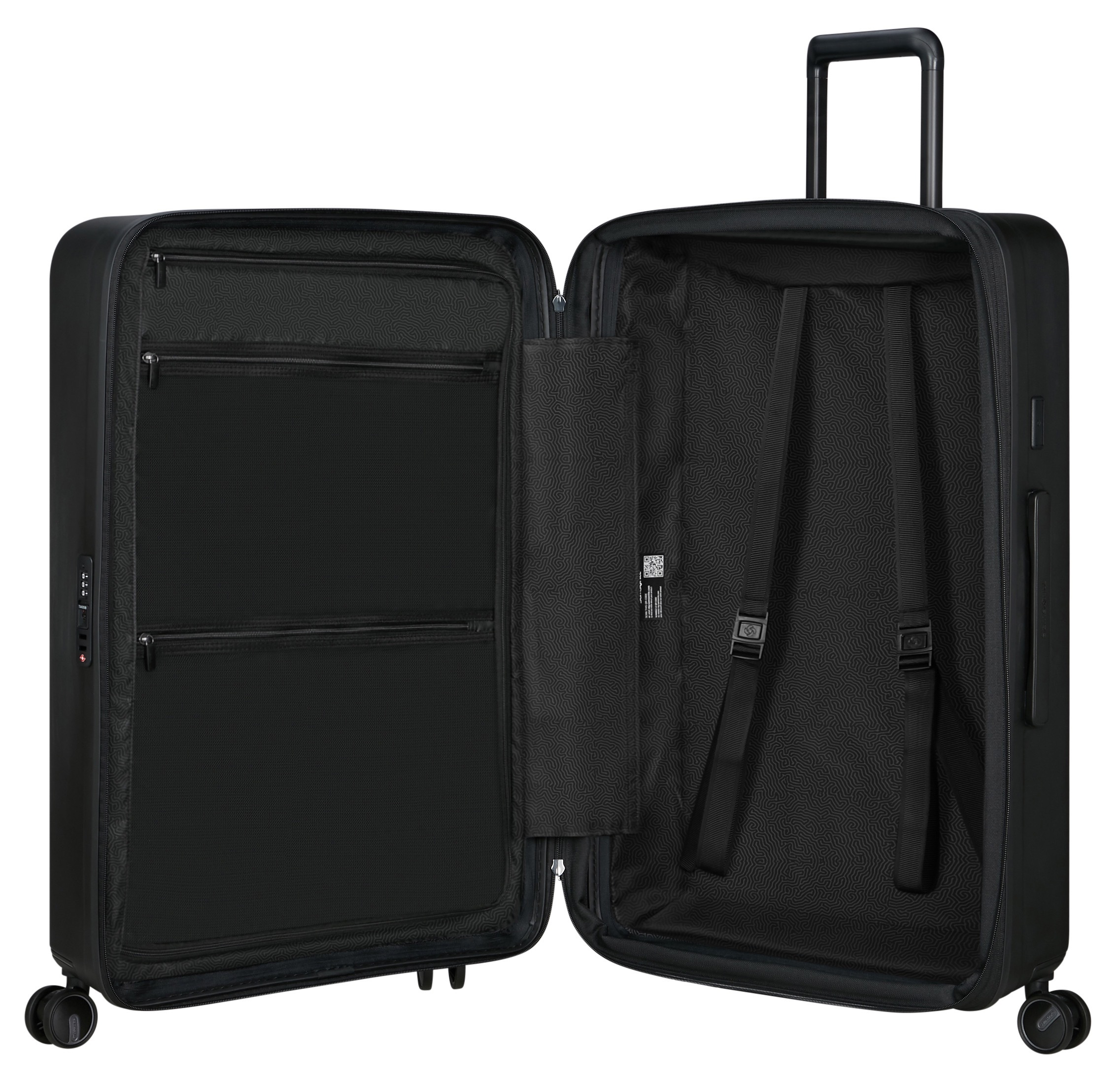 Samsonite Hartschalen-Trolley »RESTACKD, verschiedene Größen und Farben«, (mit Packtaschen), 4 Rollen, Reisekoffer mit TSA Schloss Volumenerweiterung Packtaschen