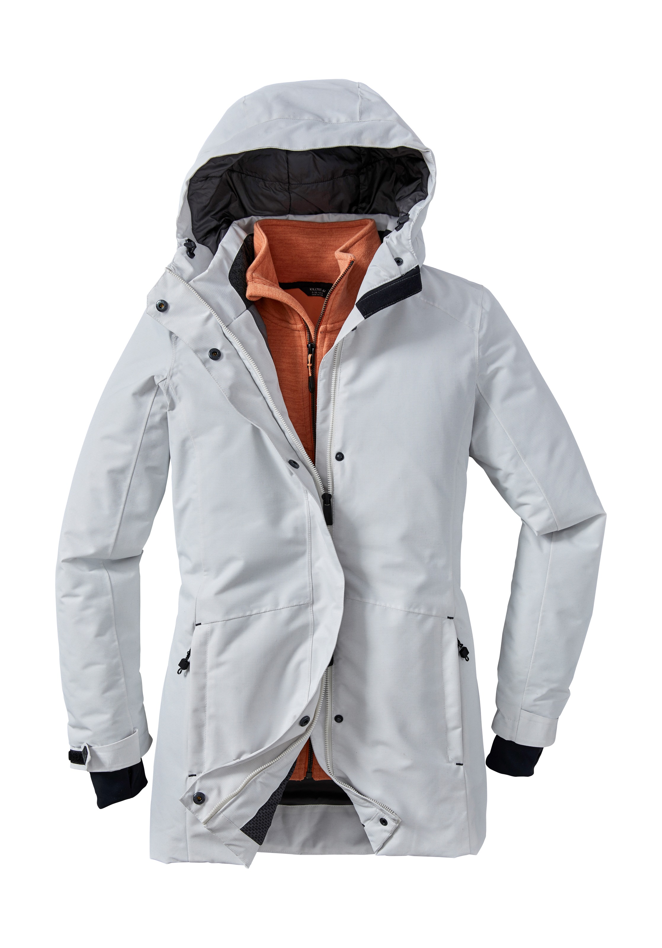Killtec Strickjacke »KOW 112 WMN FLX JCKT«, Powerstretchjacke, Melange Optik, 2-Wege-Stretch, Kinnschutz