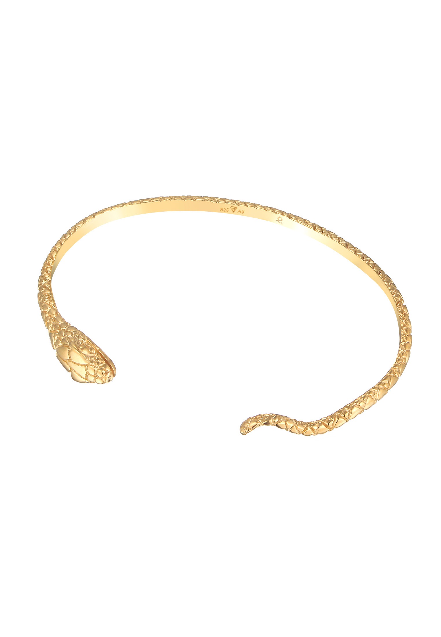 Elli Premium Armreif »Armband Armreif Offen Schlangen Motiv 925 Silber vergoldet«