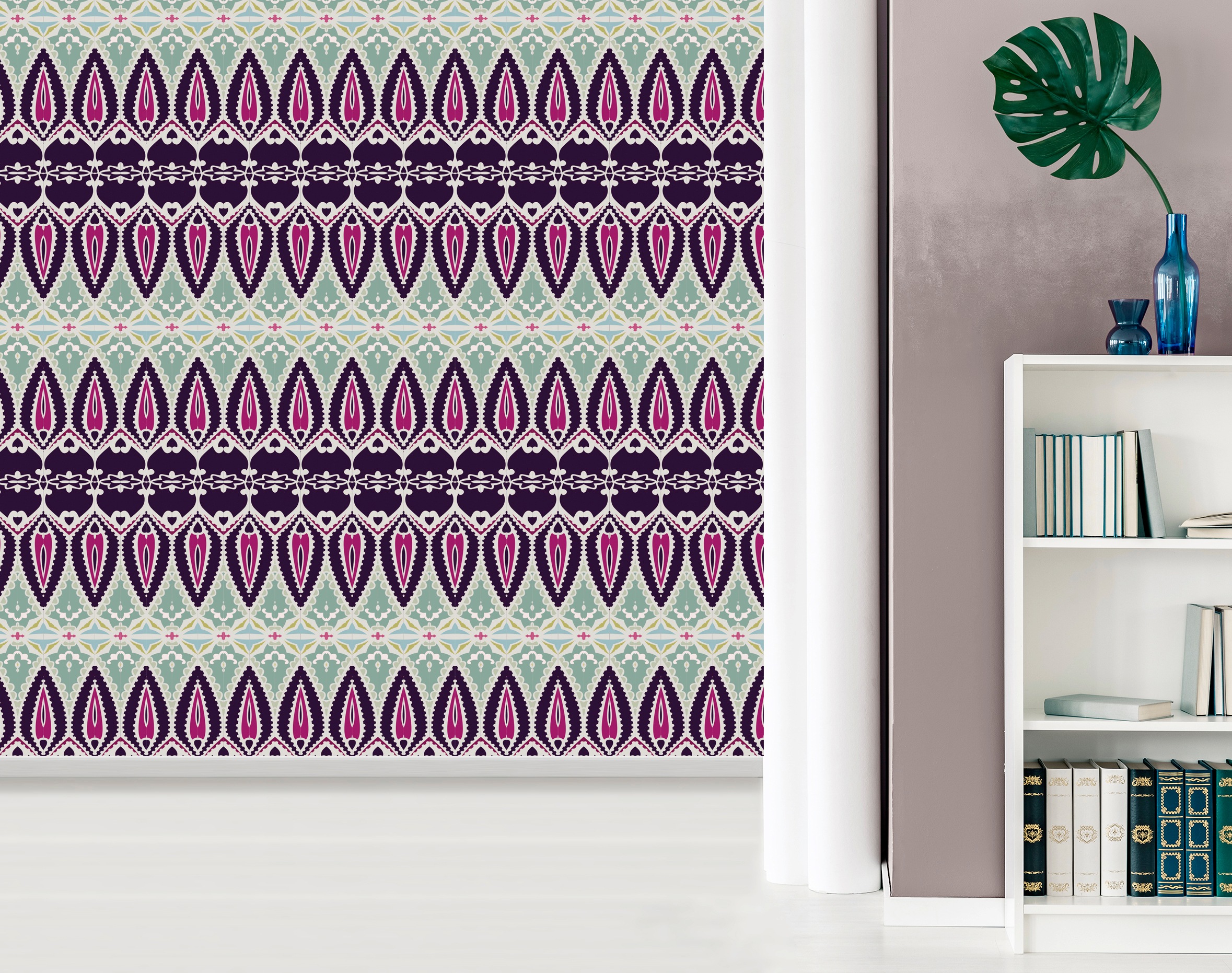 queence Vinyltapete »Bo« Farbverlauf | abstrakt | bedruckt | gemustert glatt 90x250cm, selbstklebend, kinderleichte Anbringung, , Sticker
