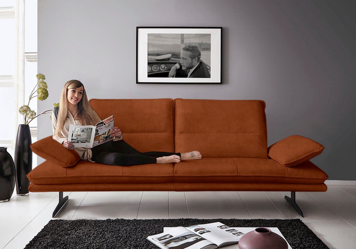 W.SCHILLIG 2,5-Sitzer »broadway, Designsofa mit tollem Sitzkomfort«, Sitztiefenverstellung, Kopfteil- & Seitenteilverstellung, Breite 216cm